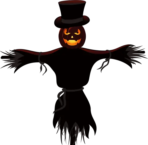 Halloween Scarecrow with Pumpkin Head