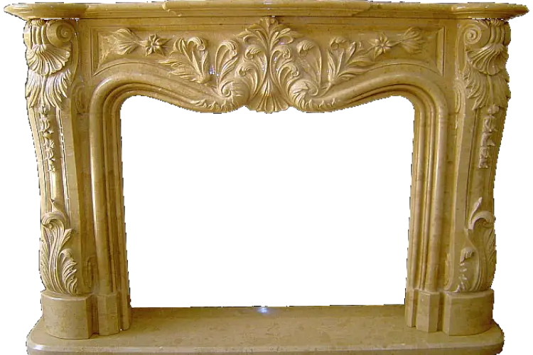 Ornate Stone Fireplace Mantel