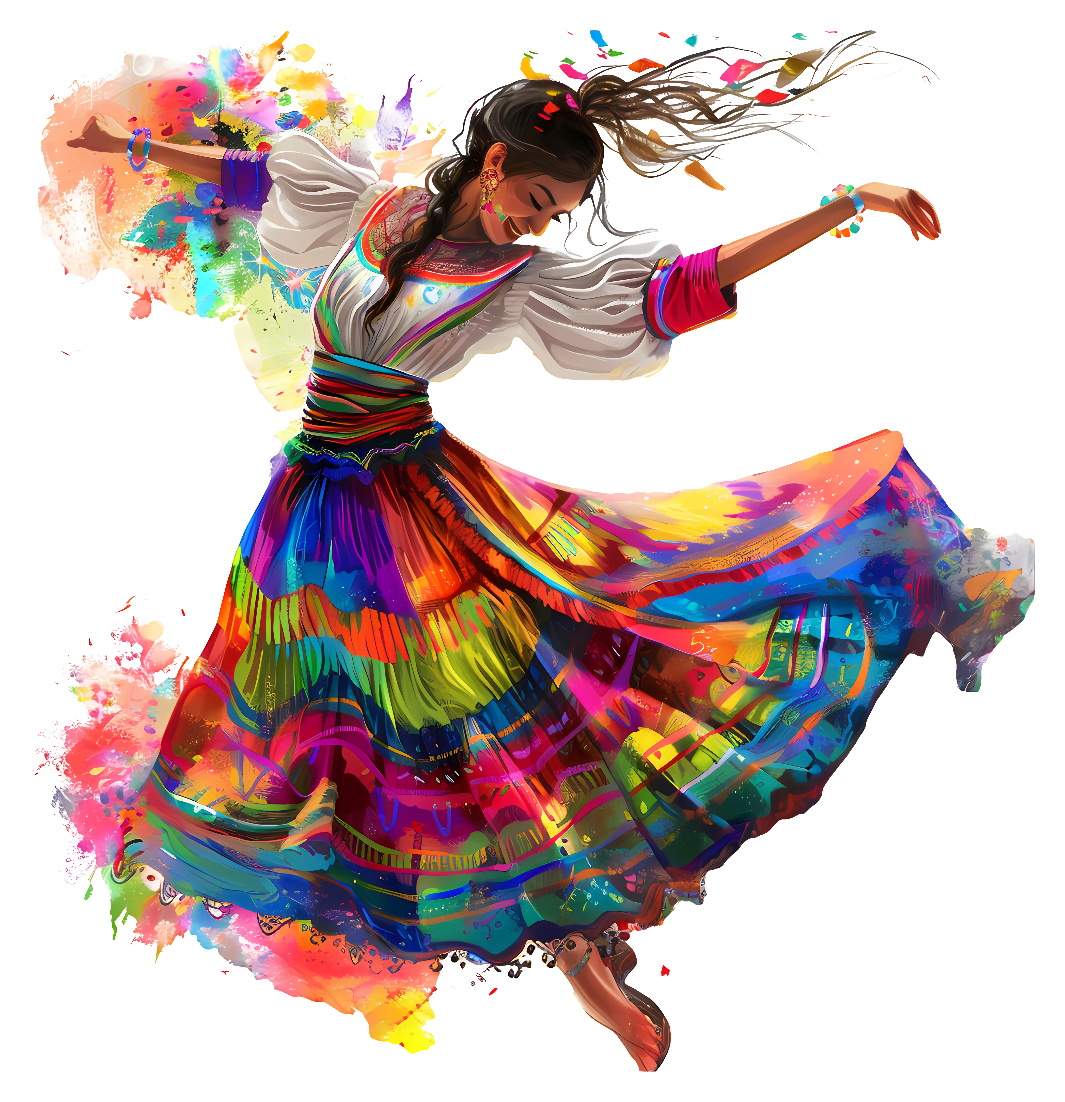 Colorful Dancing Woman