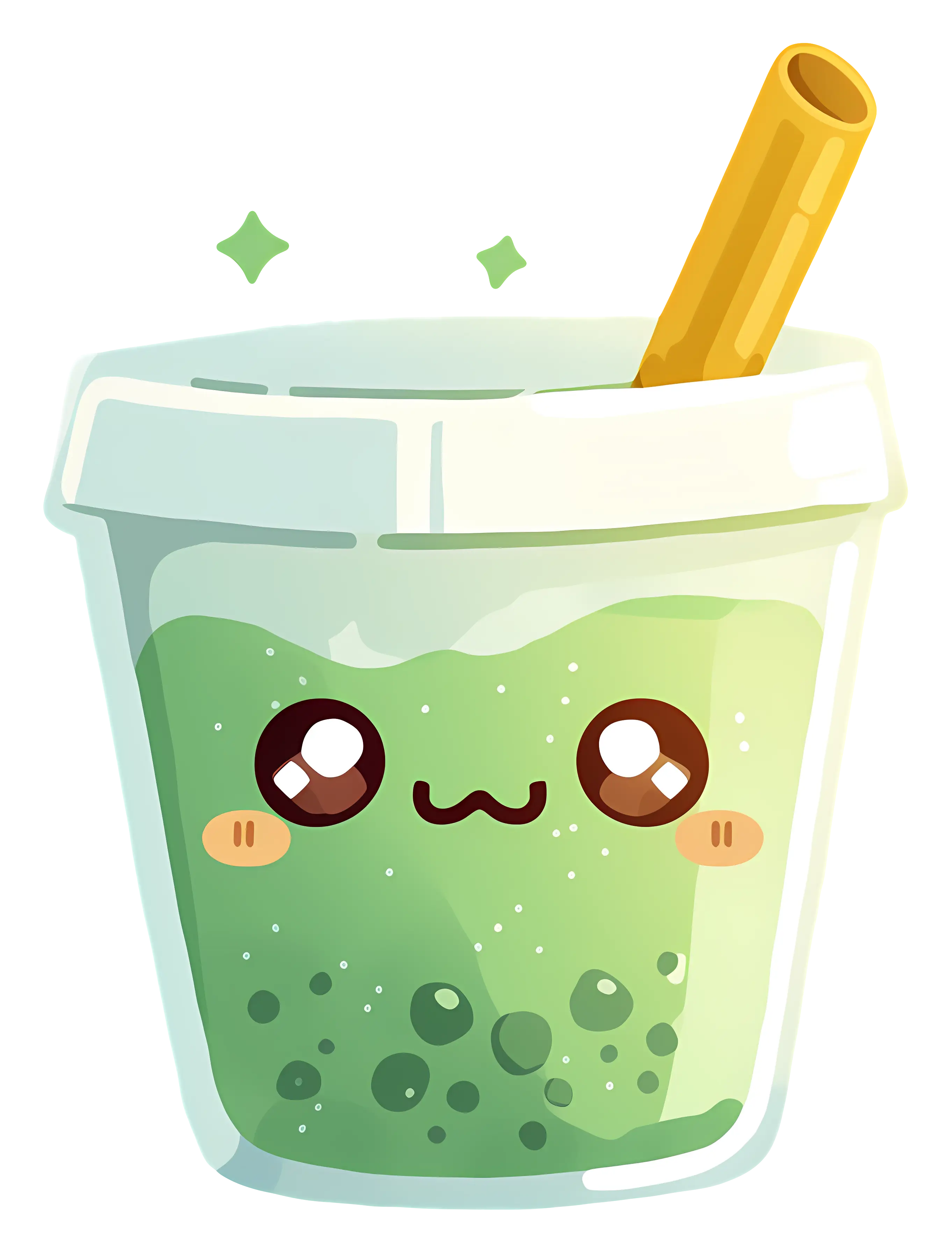 Cute Bubble Tea Illustration in Kawaii Style