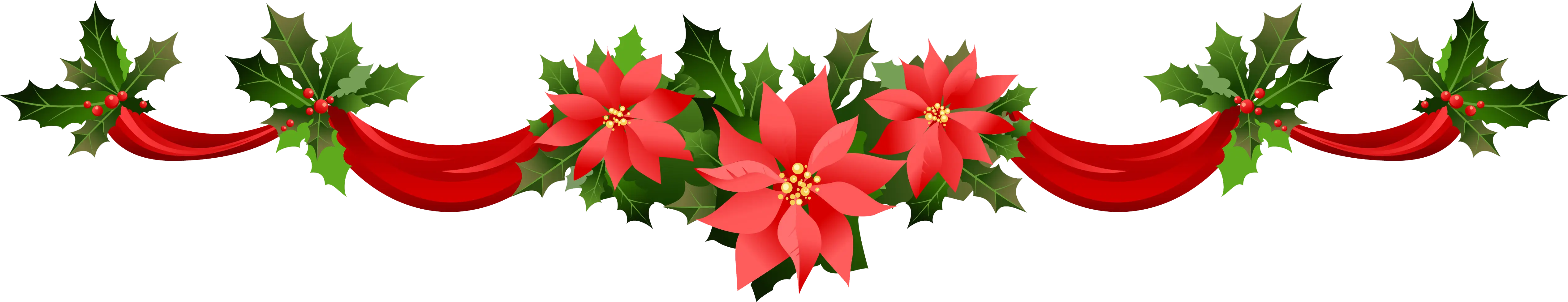 Christmas Poinsettia Garland Decoration