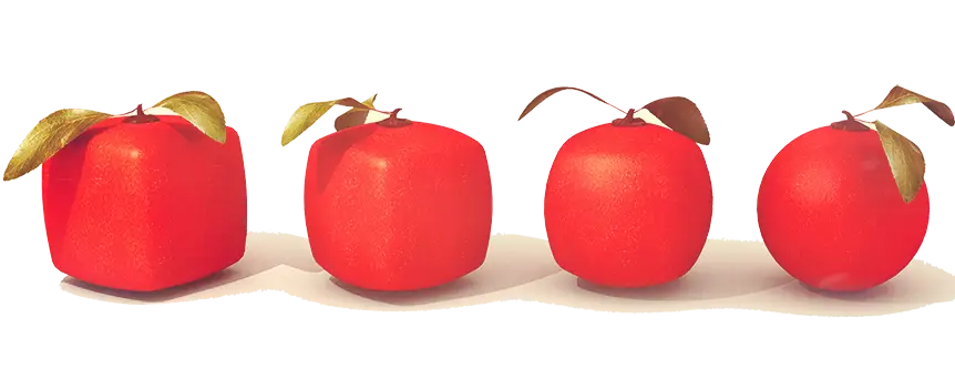 Creative Square-Shaped Red Apples