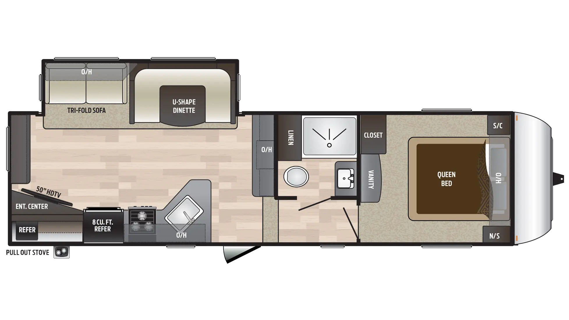 Floor Plan of a Camper Trailer Interior Layout