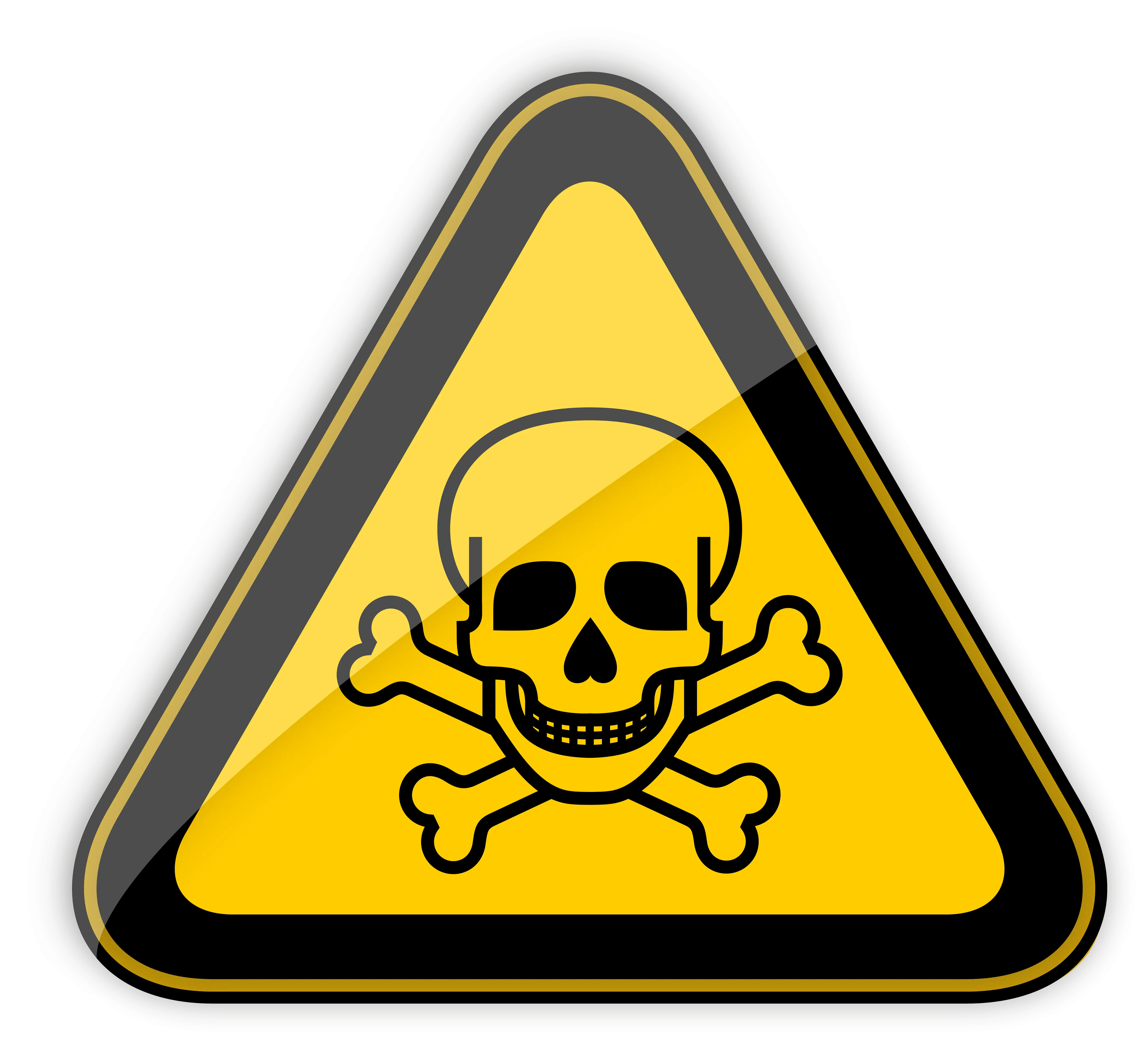 Warning Sign with Skull and Crossbones