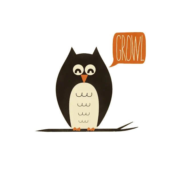 Cute Cartoon Owl Growling