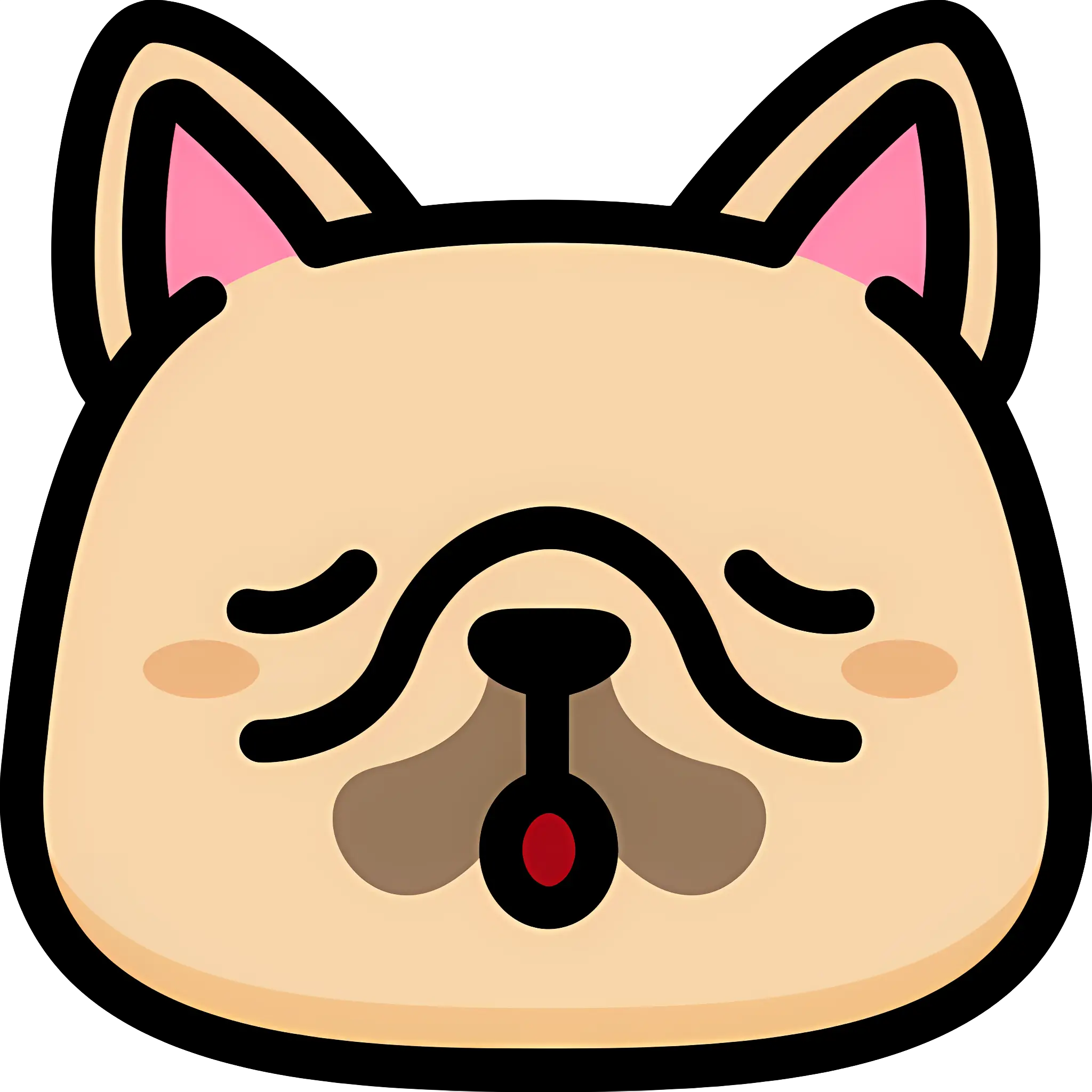 Cartoon Beige Dog Face Art