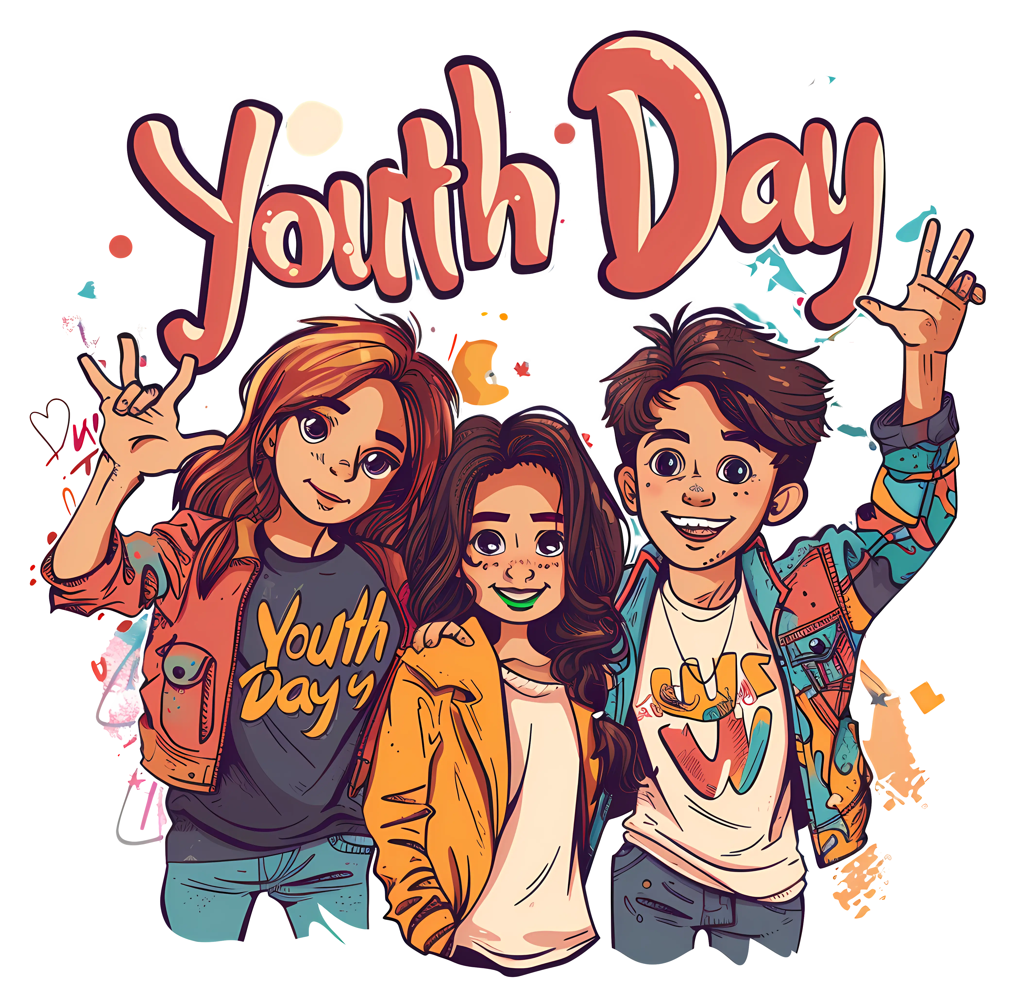 Group of Friends Celebrating Youth Day