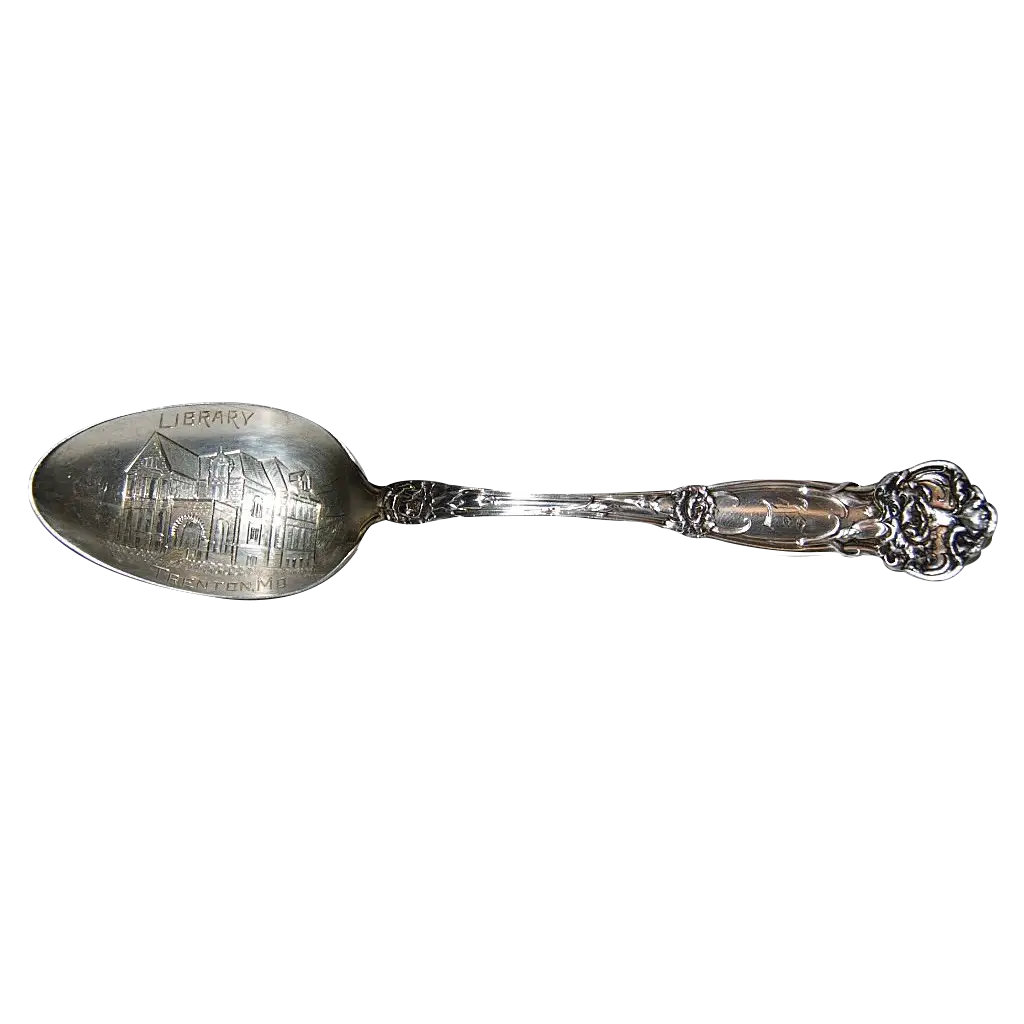 Antique Silver Spoon with Engraving