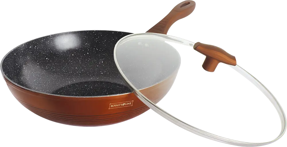 Nonstick Cooking Wok with Glass Lid