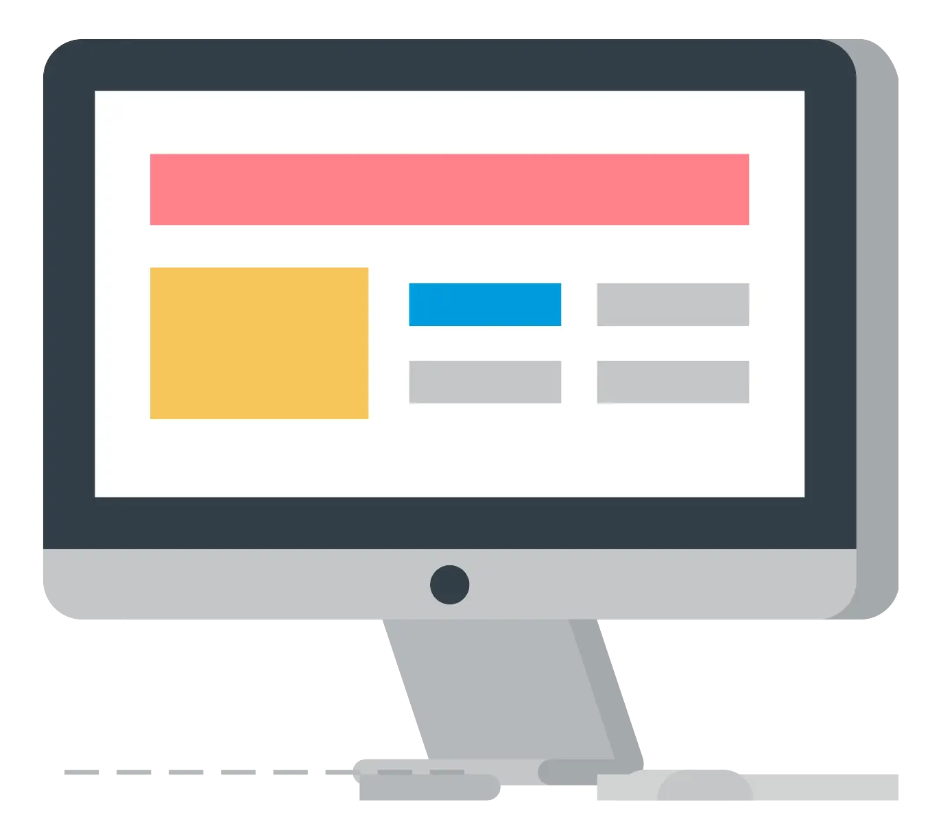 Computer Display Featuring Website Layout