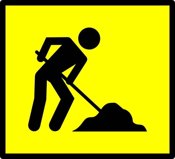 Construction Work Warning Sign
