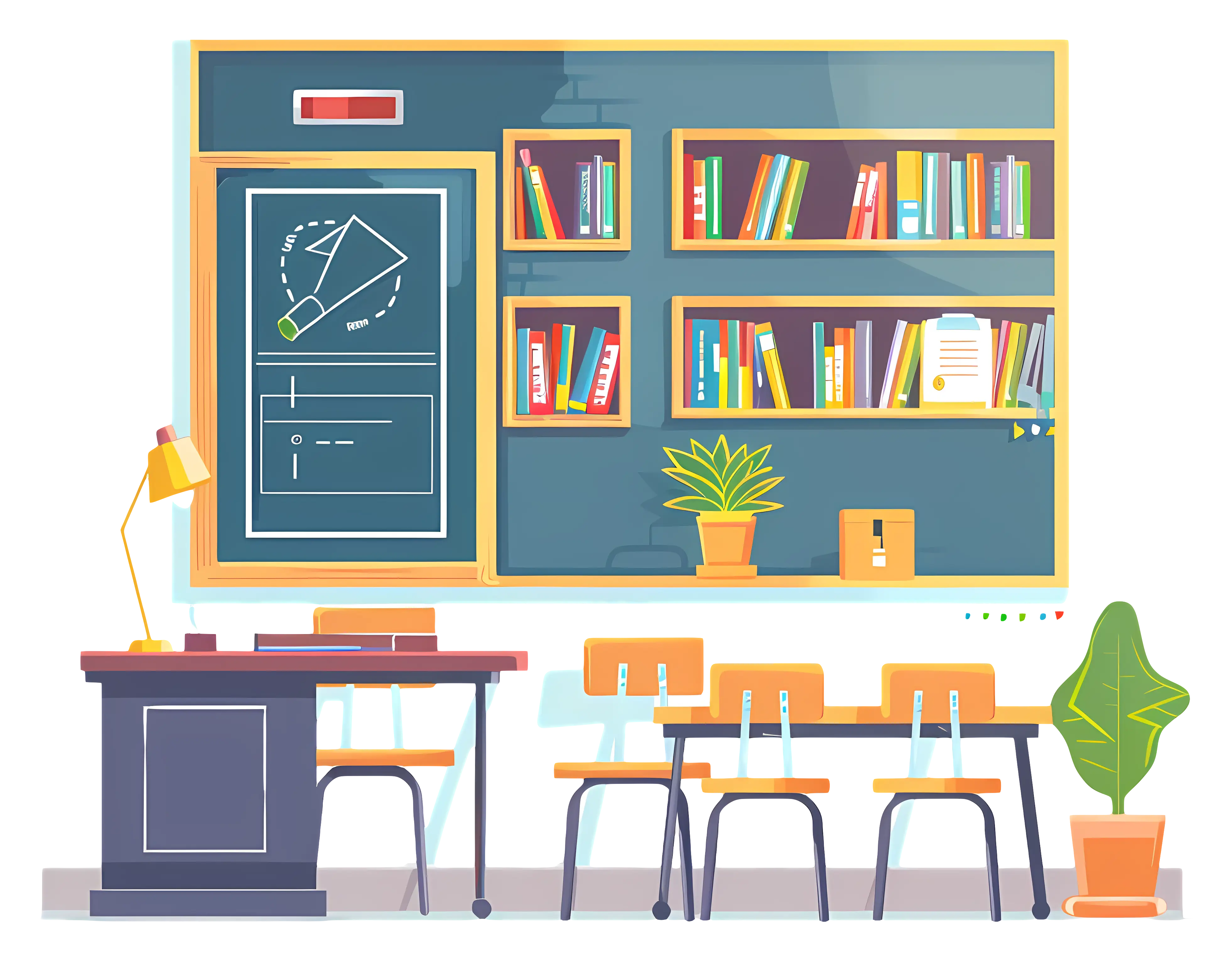 Illustration of a Classroom Interior