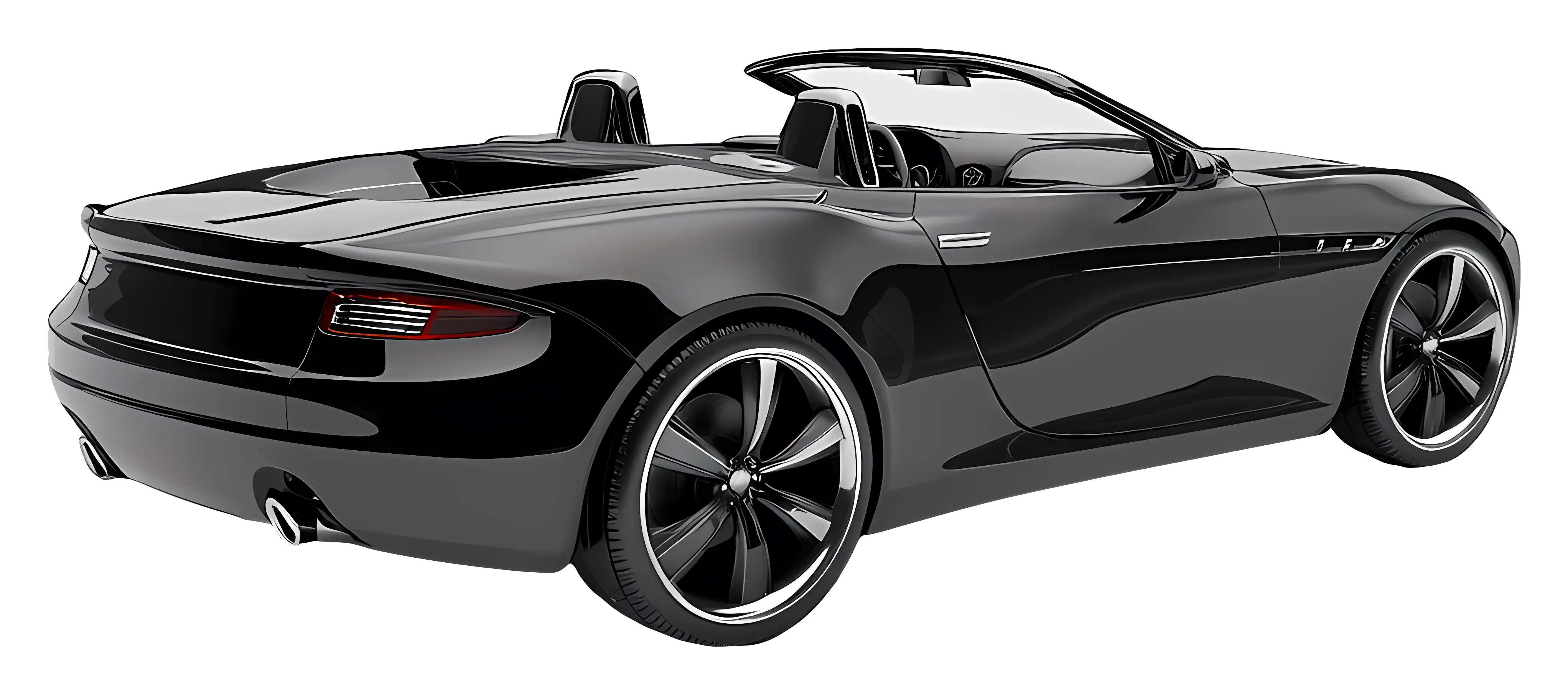 Sleek Black Convertible Car