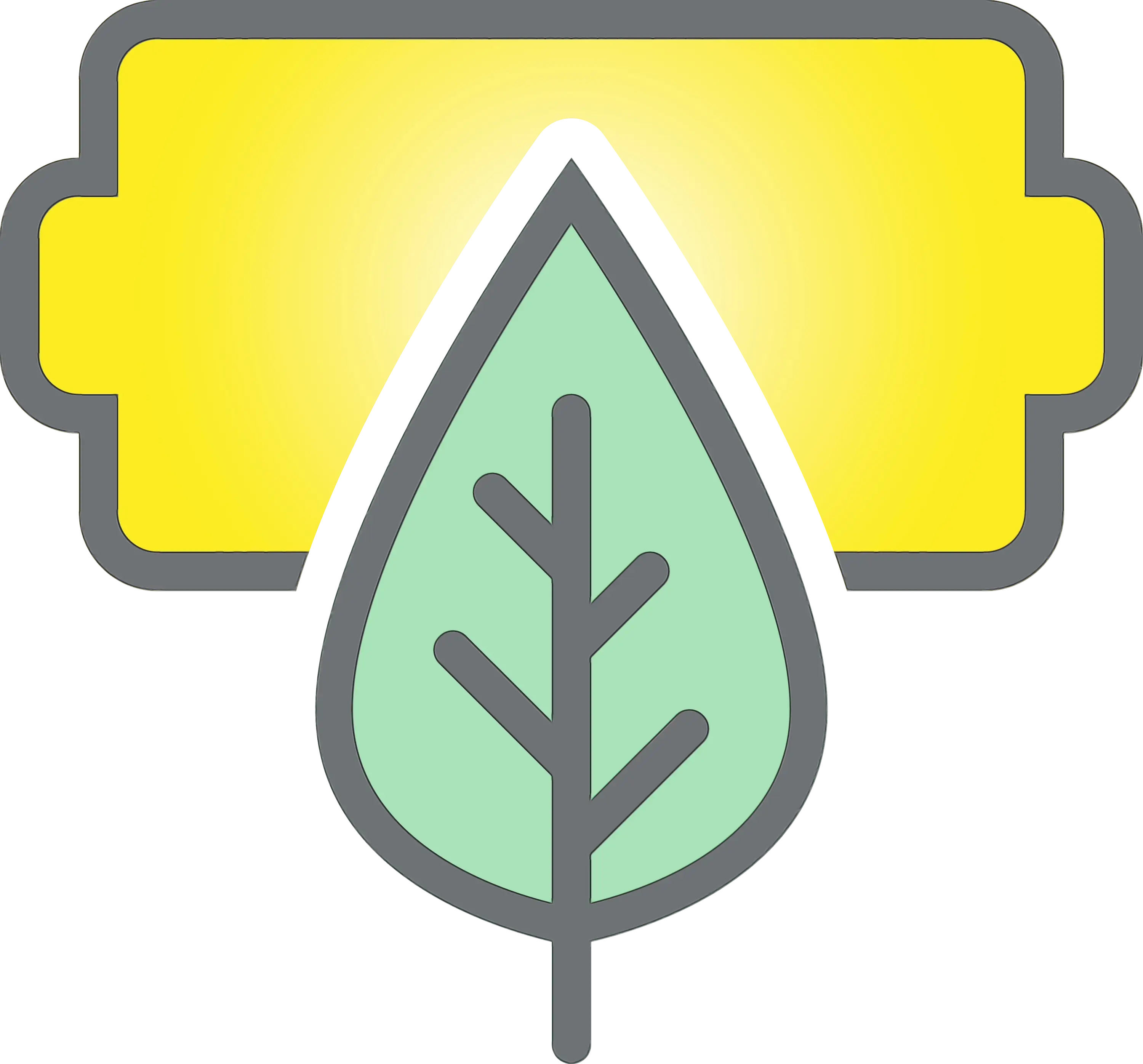 Eco Symbol: Leaf and Battery Icon