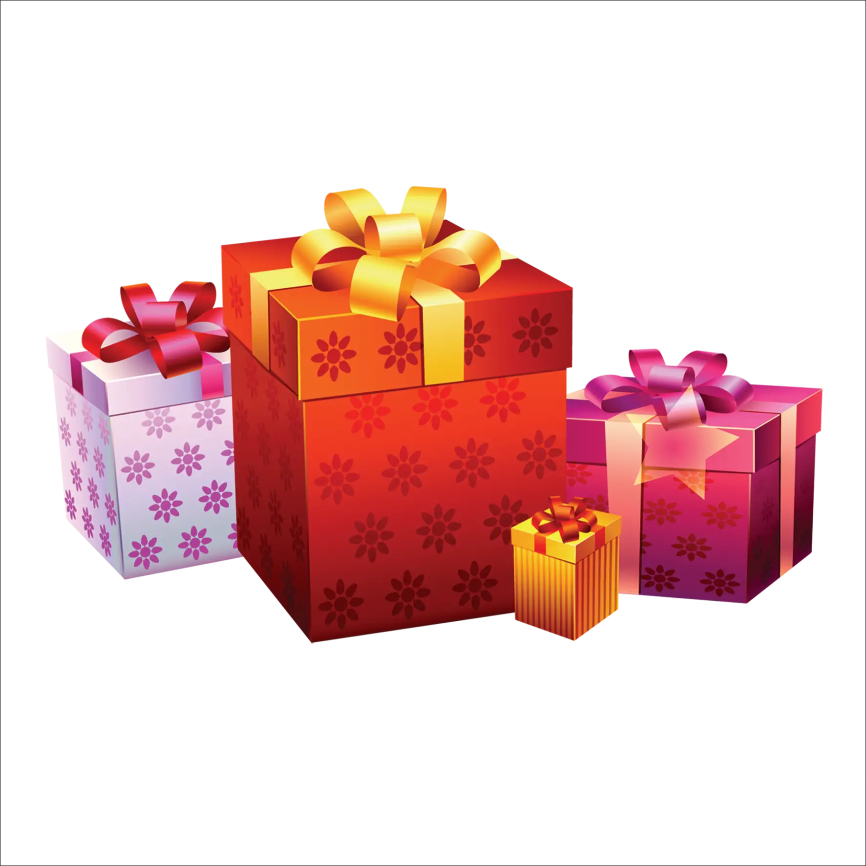 Beautiful Gift Boxes with Ribbons and Bows