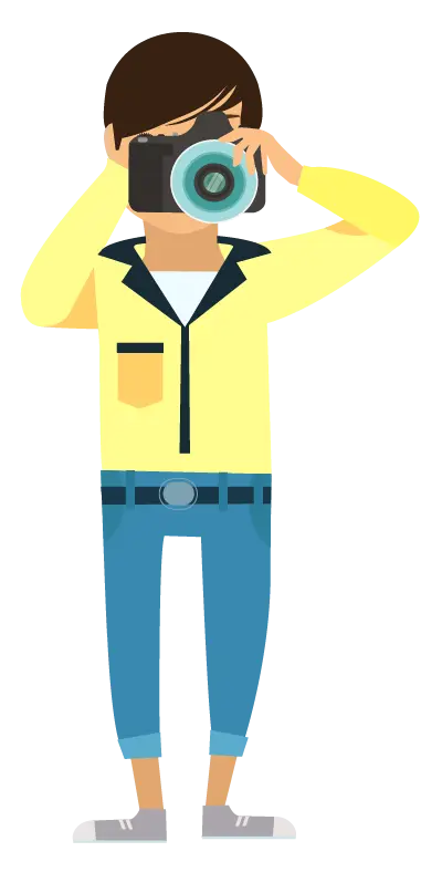Illustration of Photographer with Camera