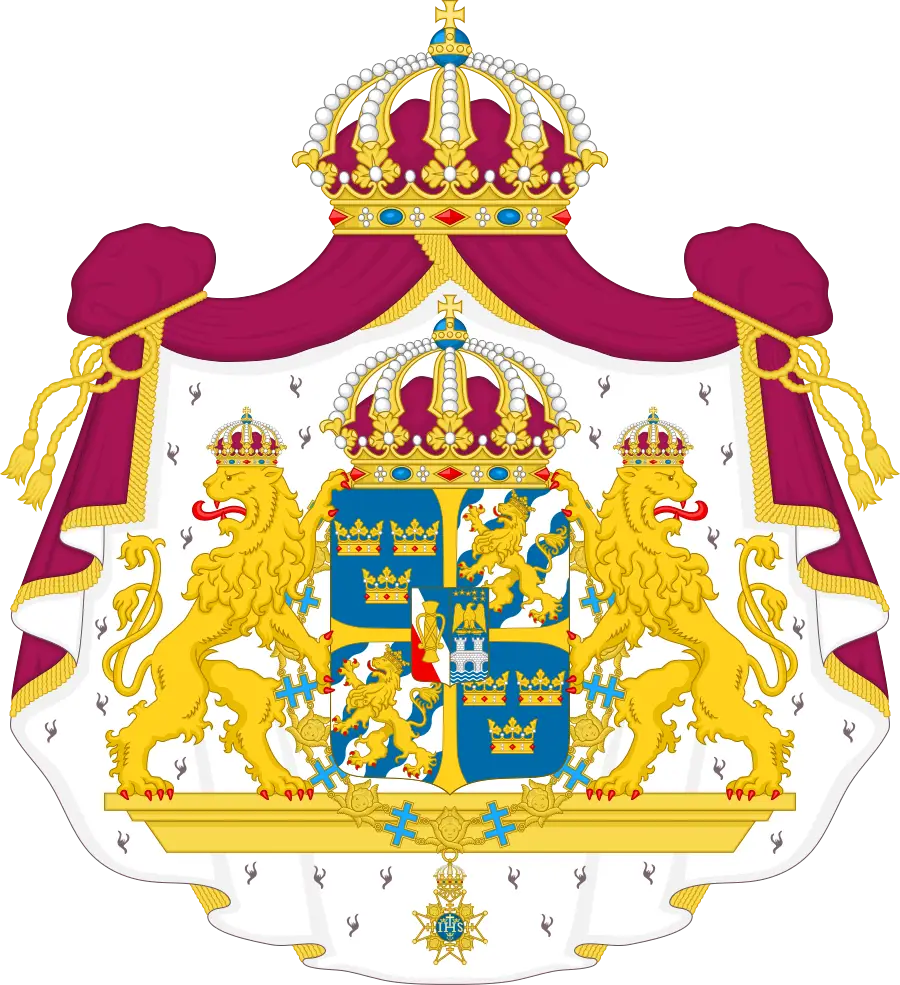 Royal Coat of Arms with Crown and Lions