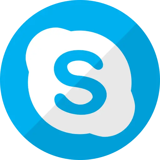 Skype Logo with Shadow Effect in Blue Circle