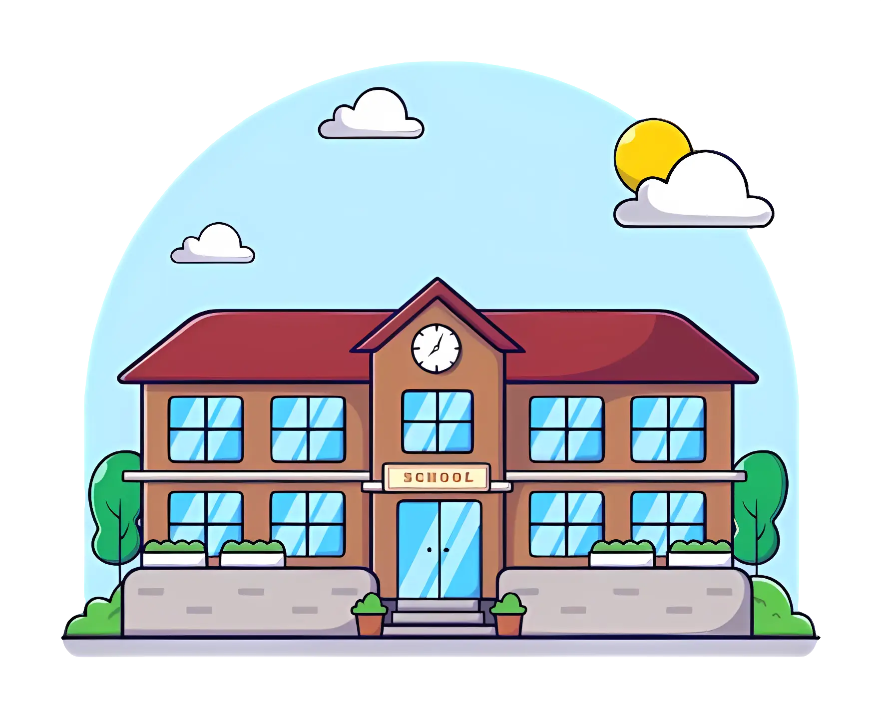 Sunny Day at School Building