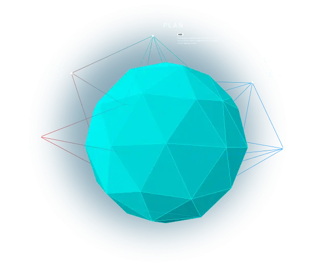 Turquoise Geometric Abstract Sphere Design