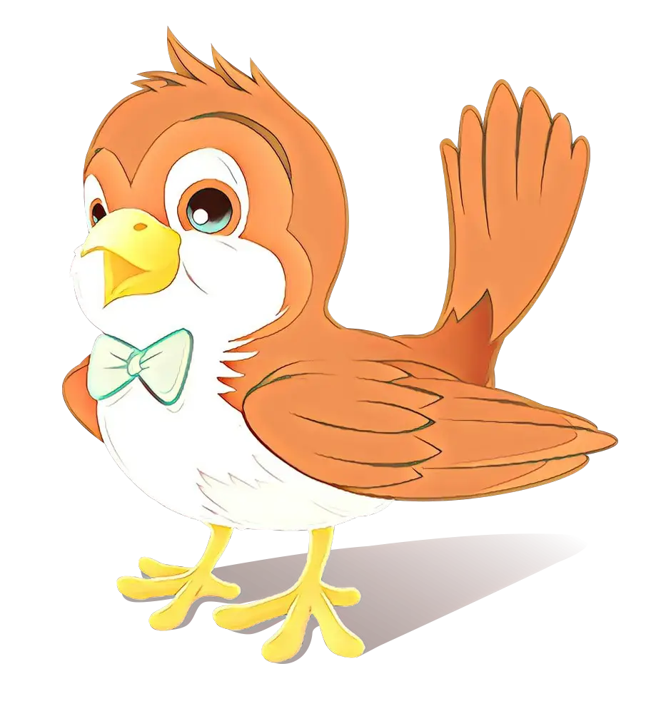Cute Cartoon Bird with Bow Tie
