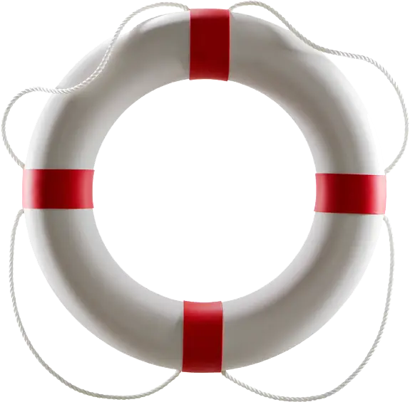 White and Red Life Buoy