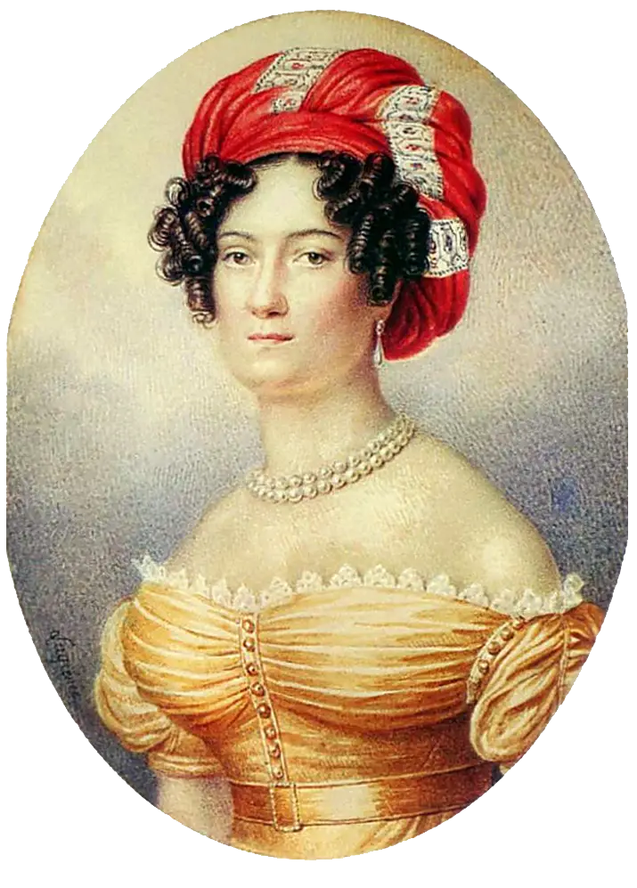 Classic Woman Portrait with Red Turban