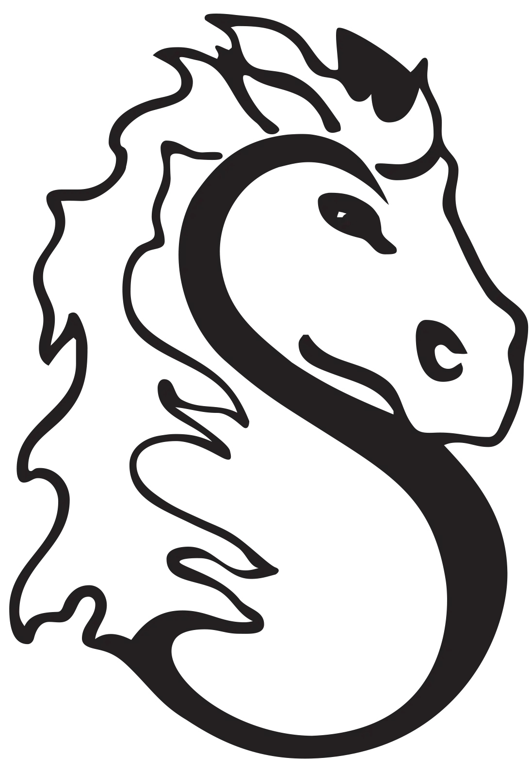 Black Horse Silhouette Logo Design