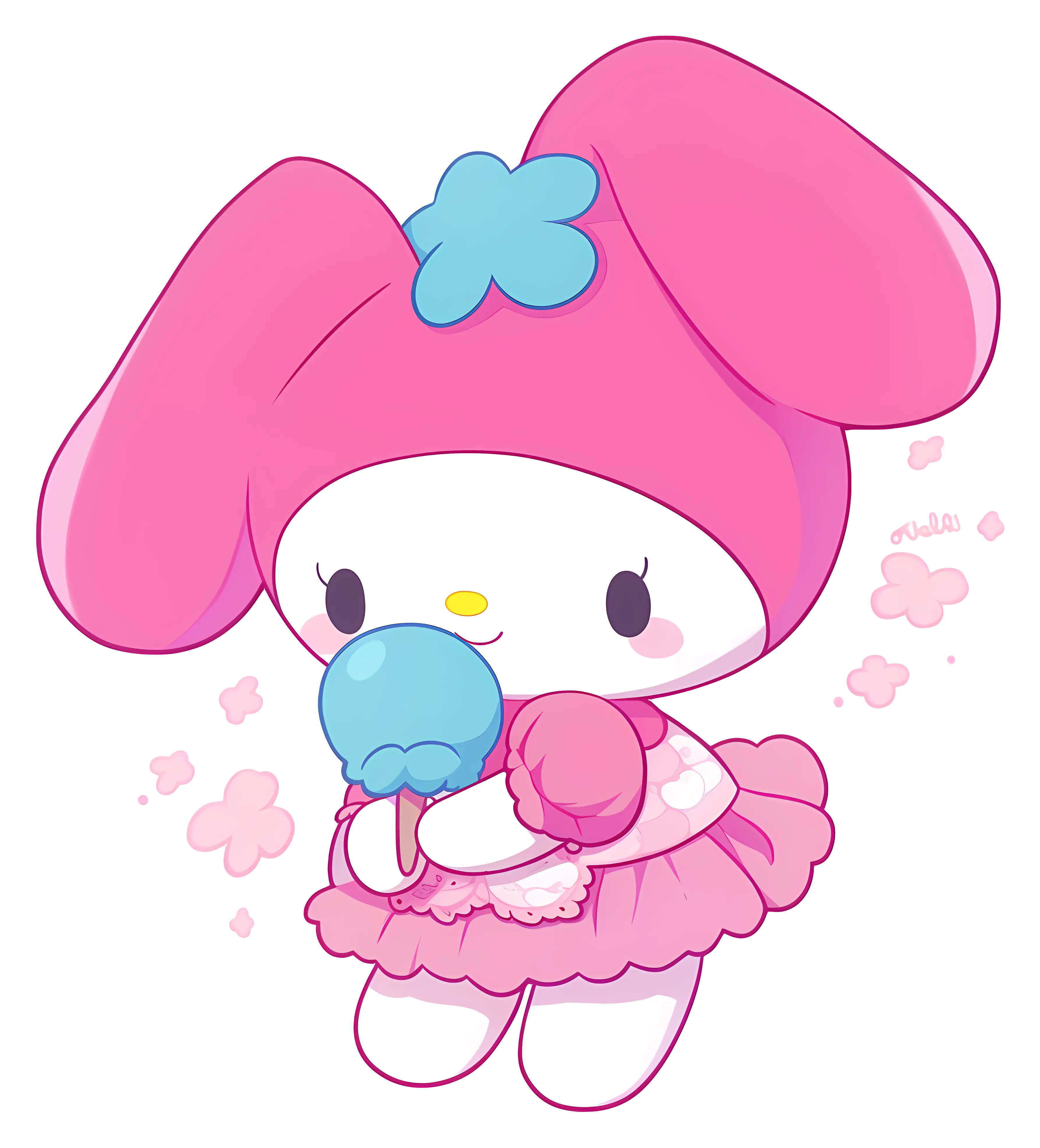 Cute Bunny in Pink Dress