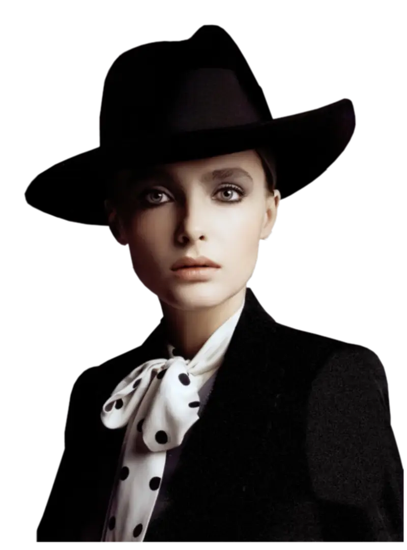 Elegant Woman in Black Hat