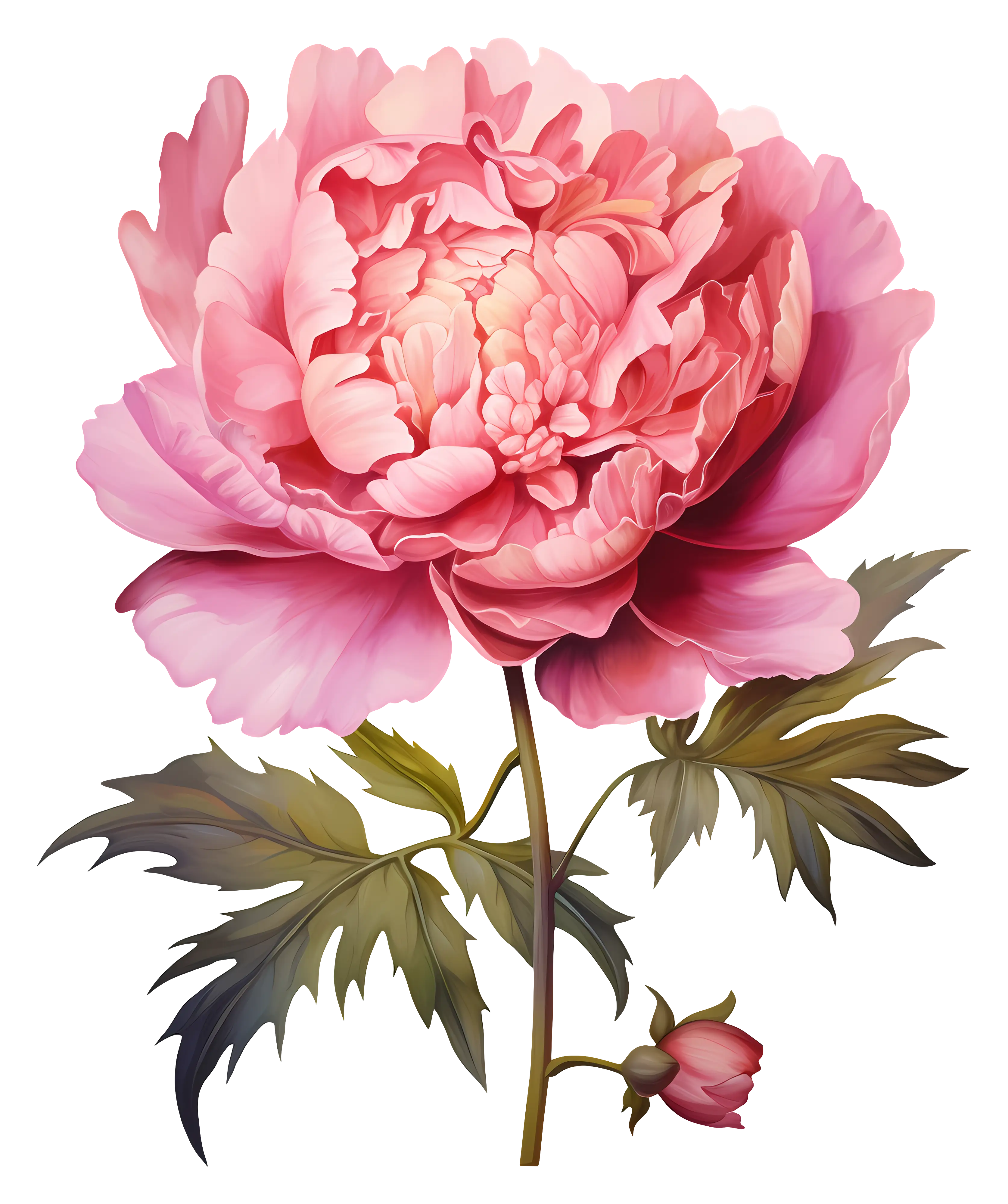 Beautiful Peony Flower Illustration