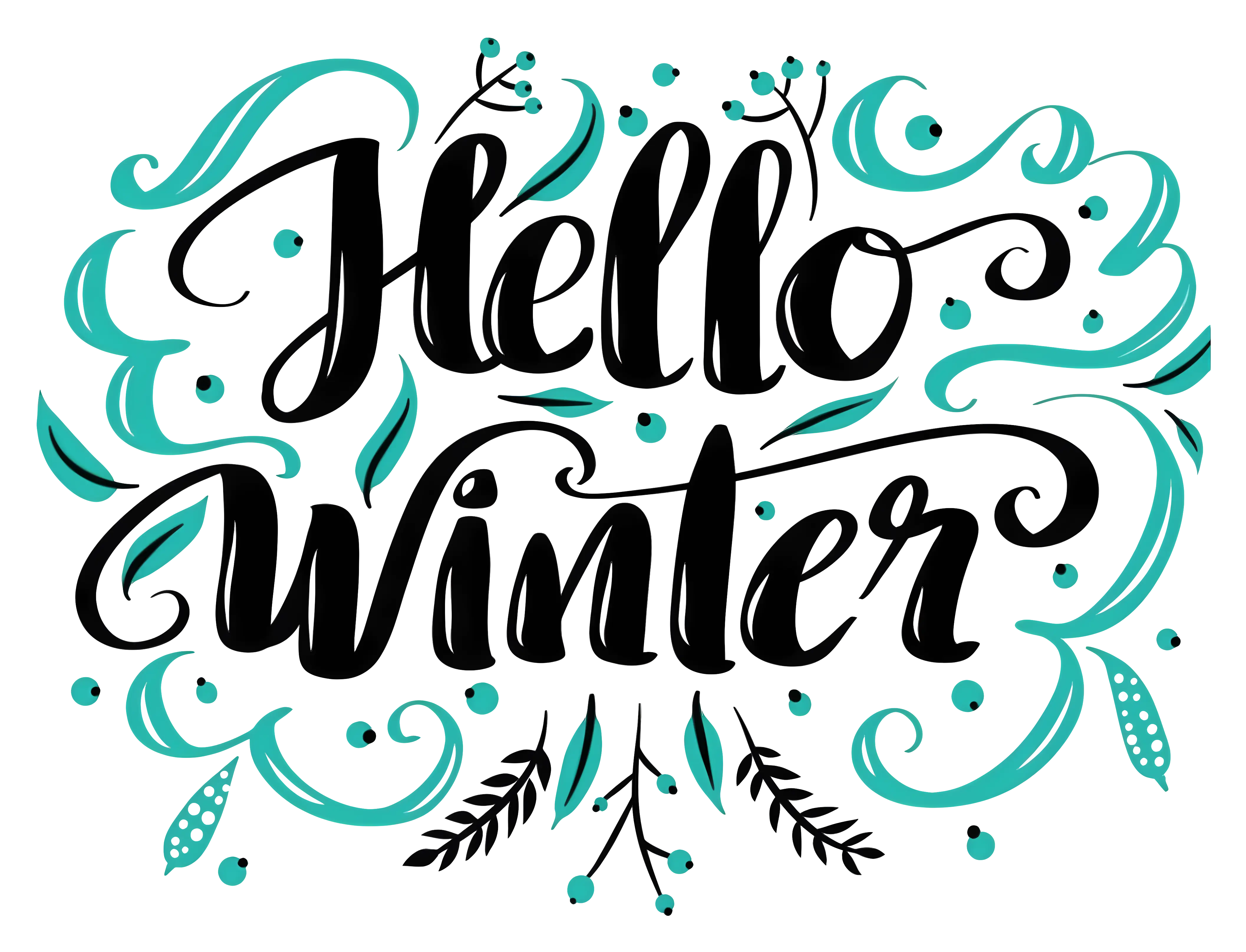 Hello Winter Seasonal Typography Design