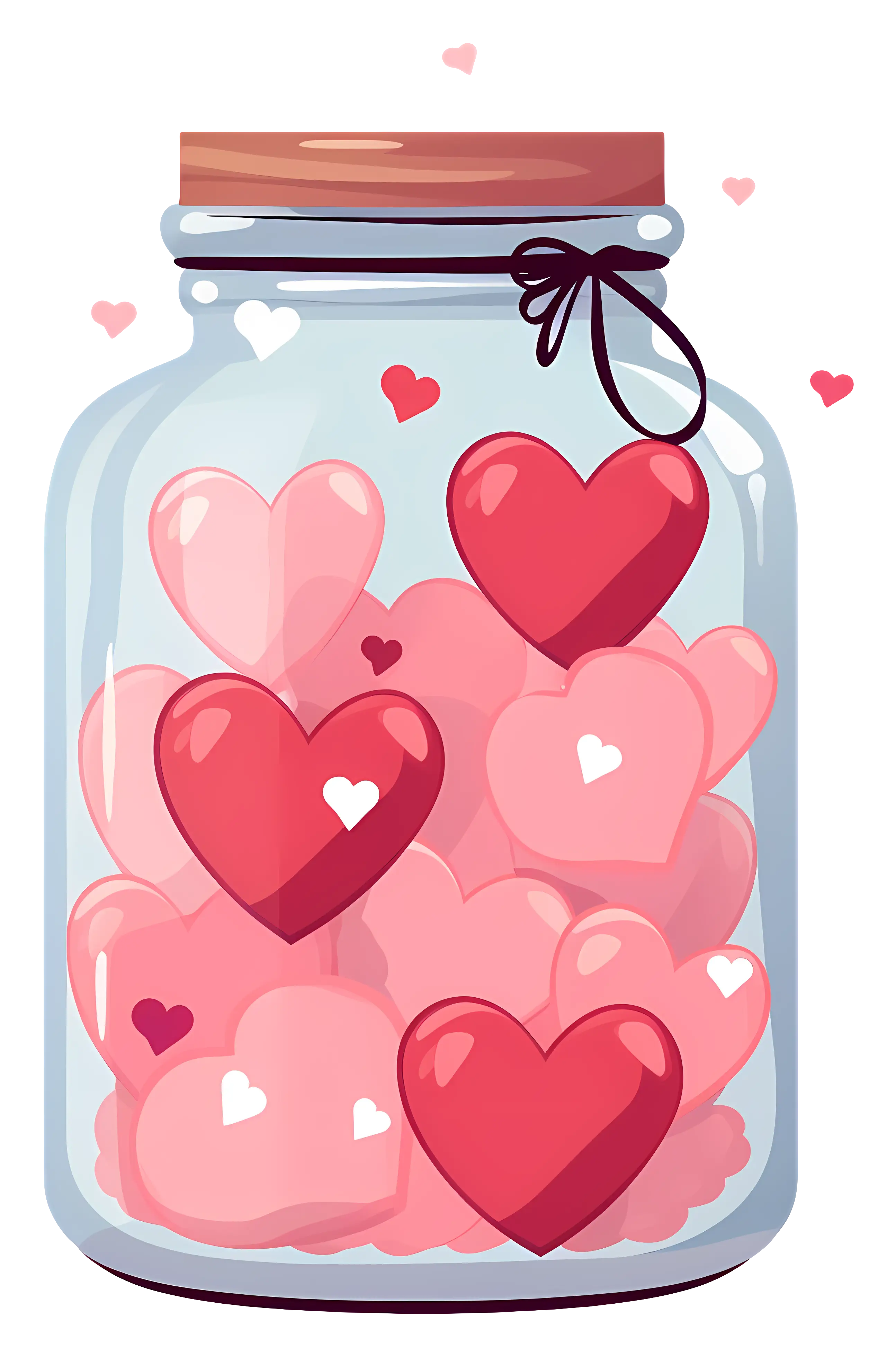 Romantic Jar of Hearts Illustration