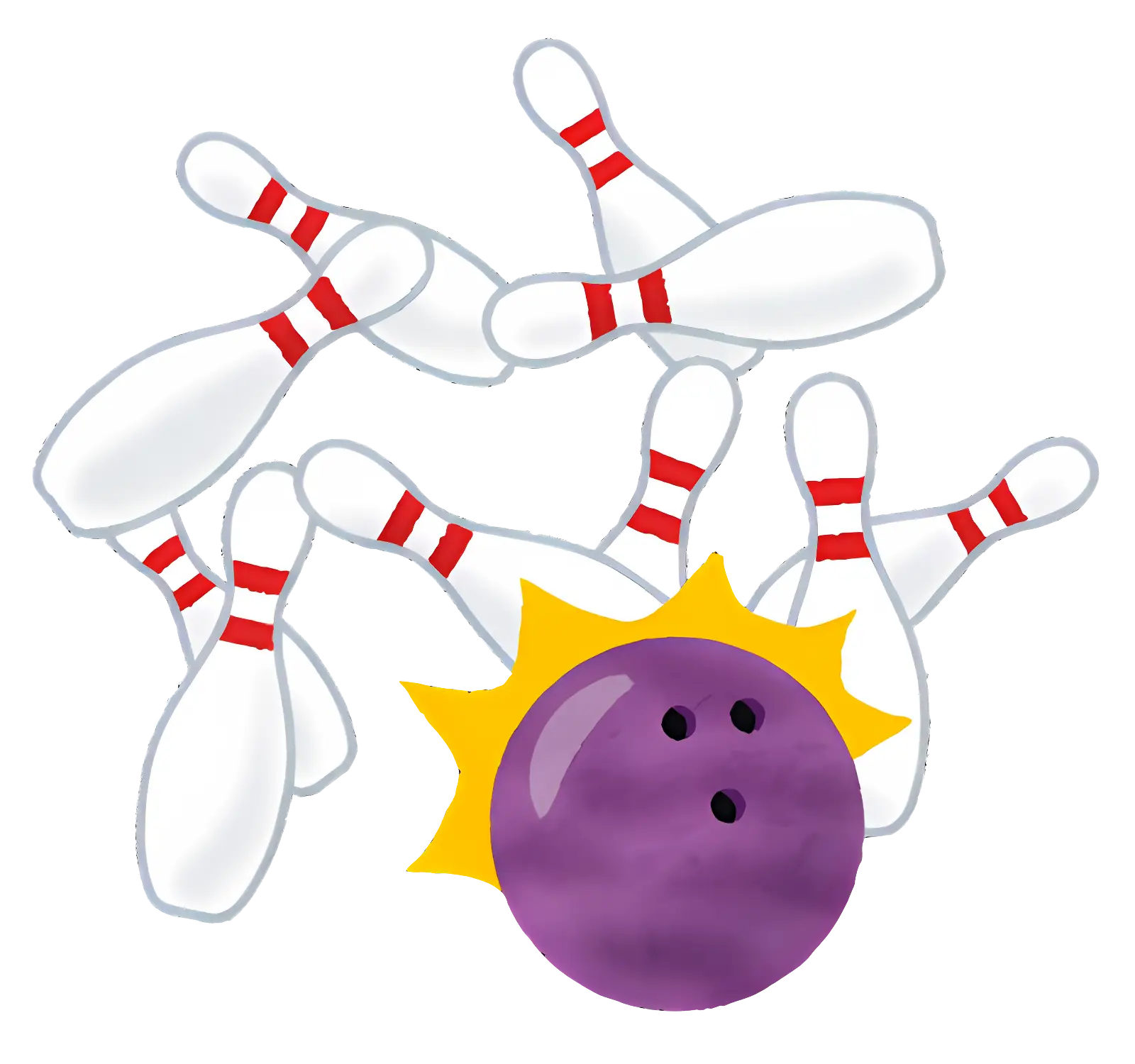Bowling Ball and Pins in Action