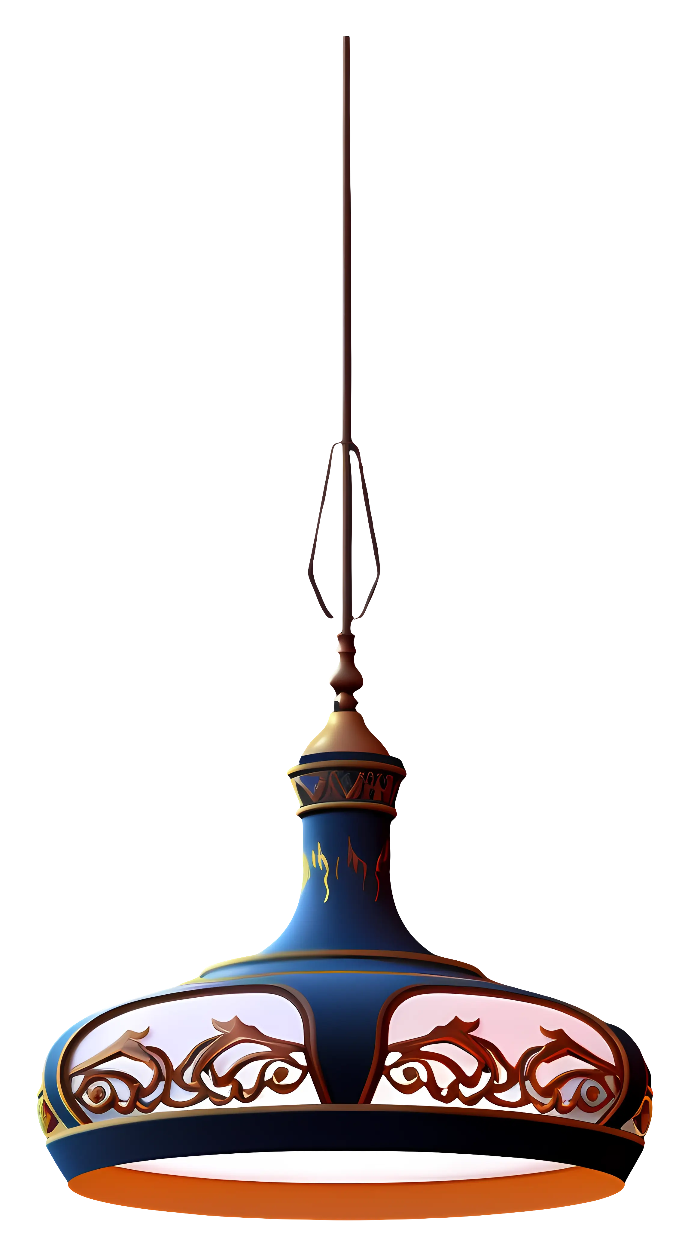 Ornate Blue Pendant Lamp