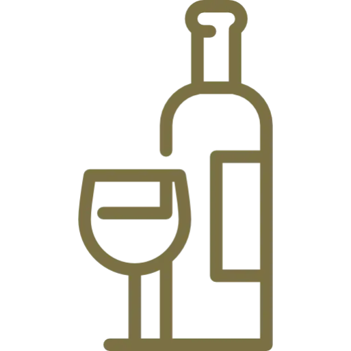 Wine Bottle and Glass Illustration