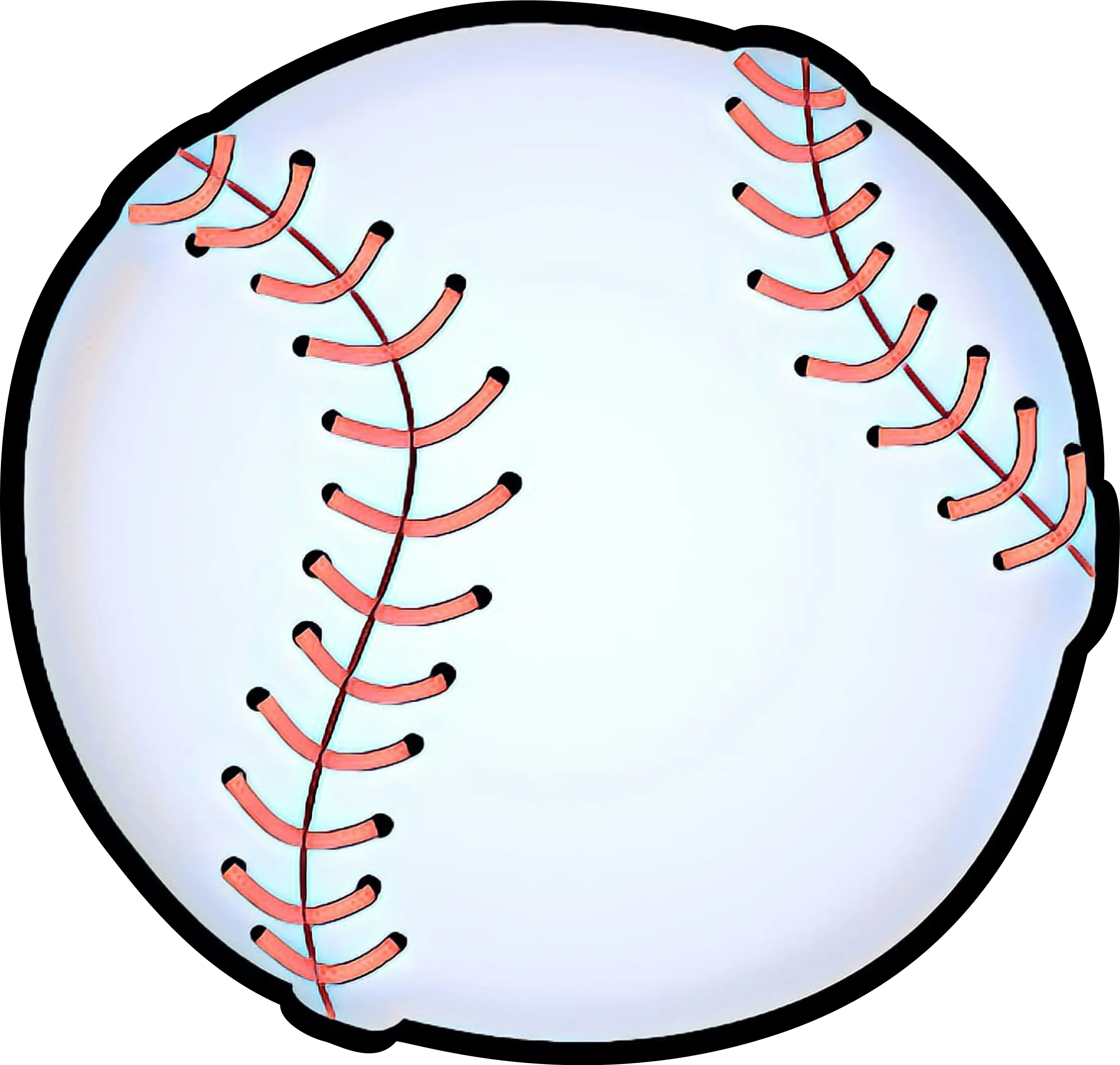 Baseball Illustration with Red Stitches