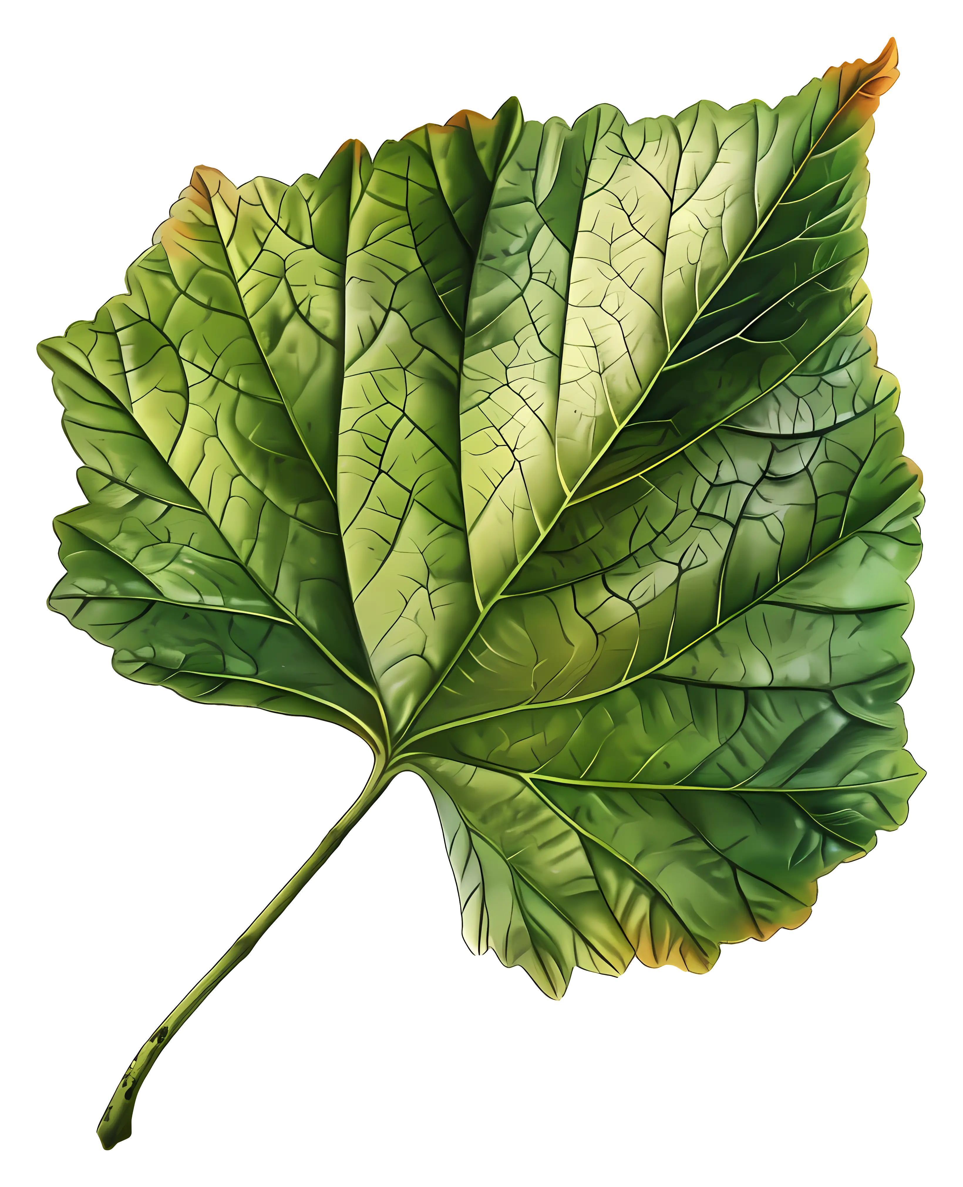 Detailed Green Leaf Illustration