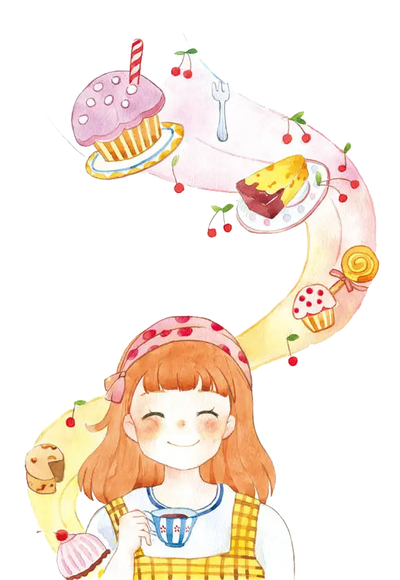 Girl with Sweets Illustration