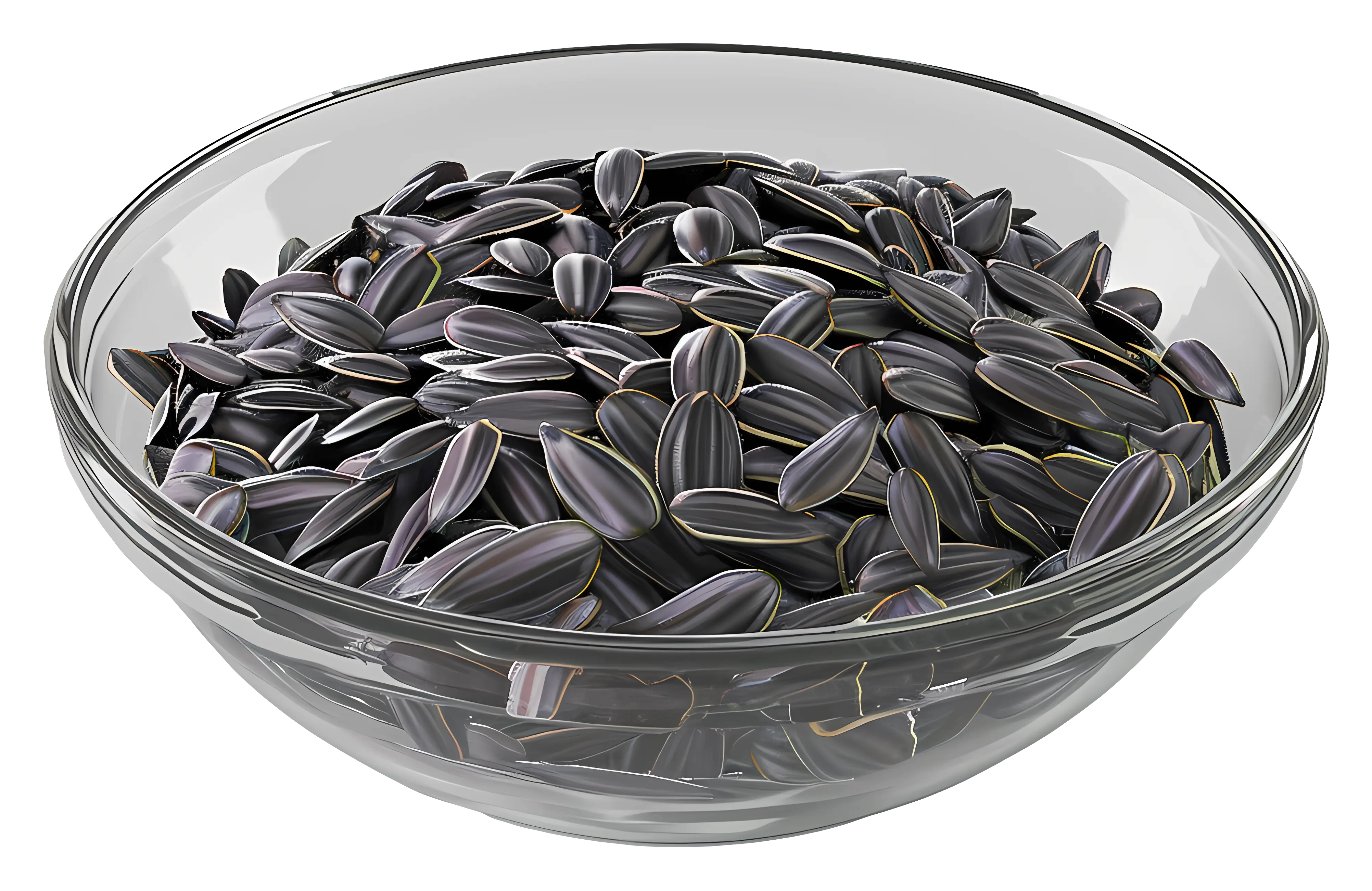 Glass Bowl Filled with Sunflower Seeds