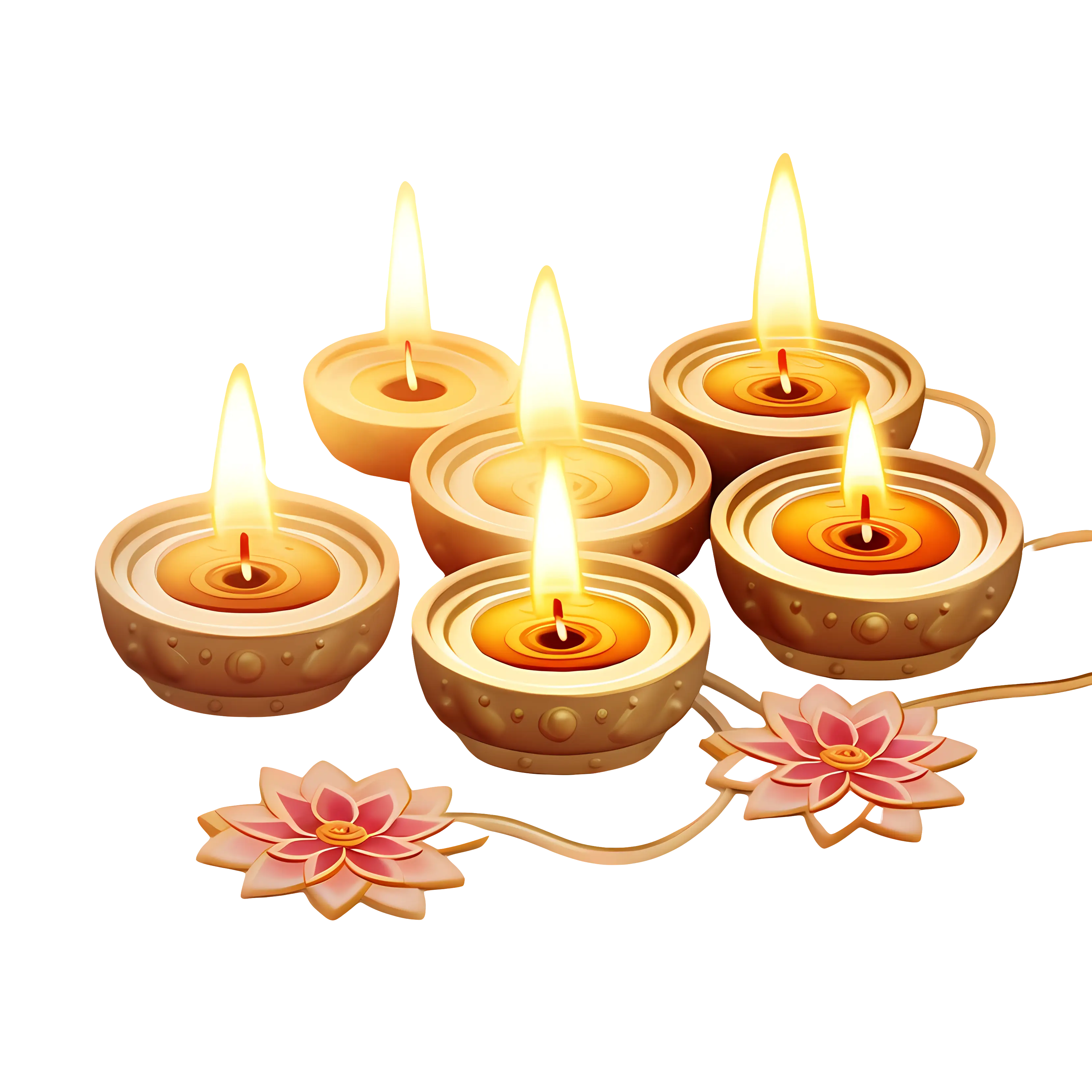 Lit Candles for Diwali