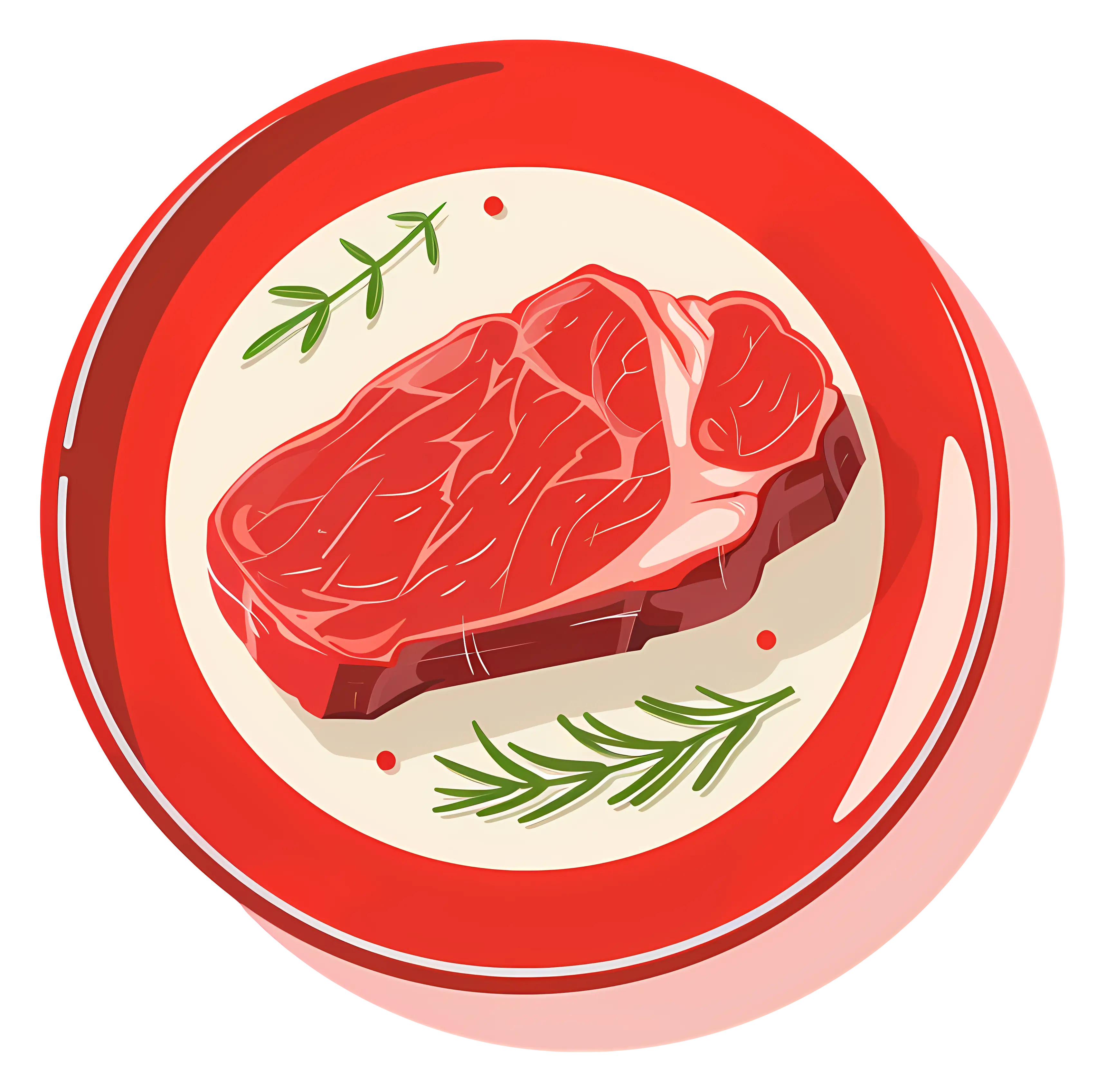 Raw Beef Steak on Decorative Plate