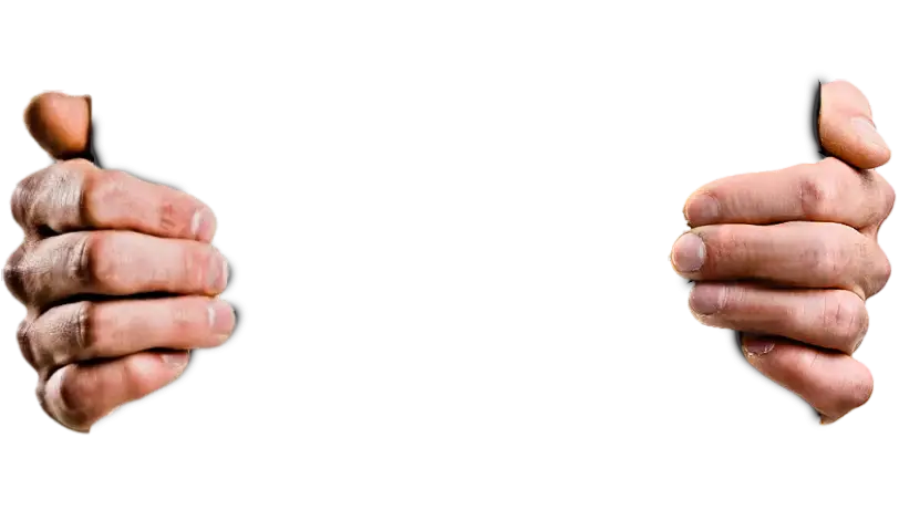 Hands Holding Bars Symbolizing Captivity