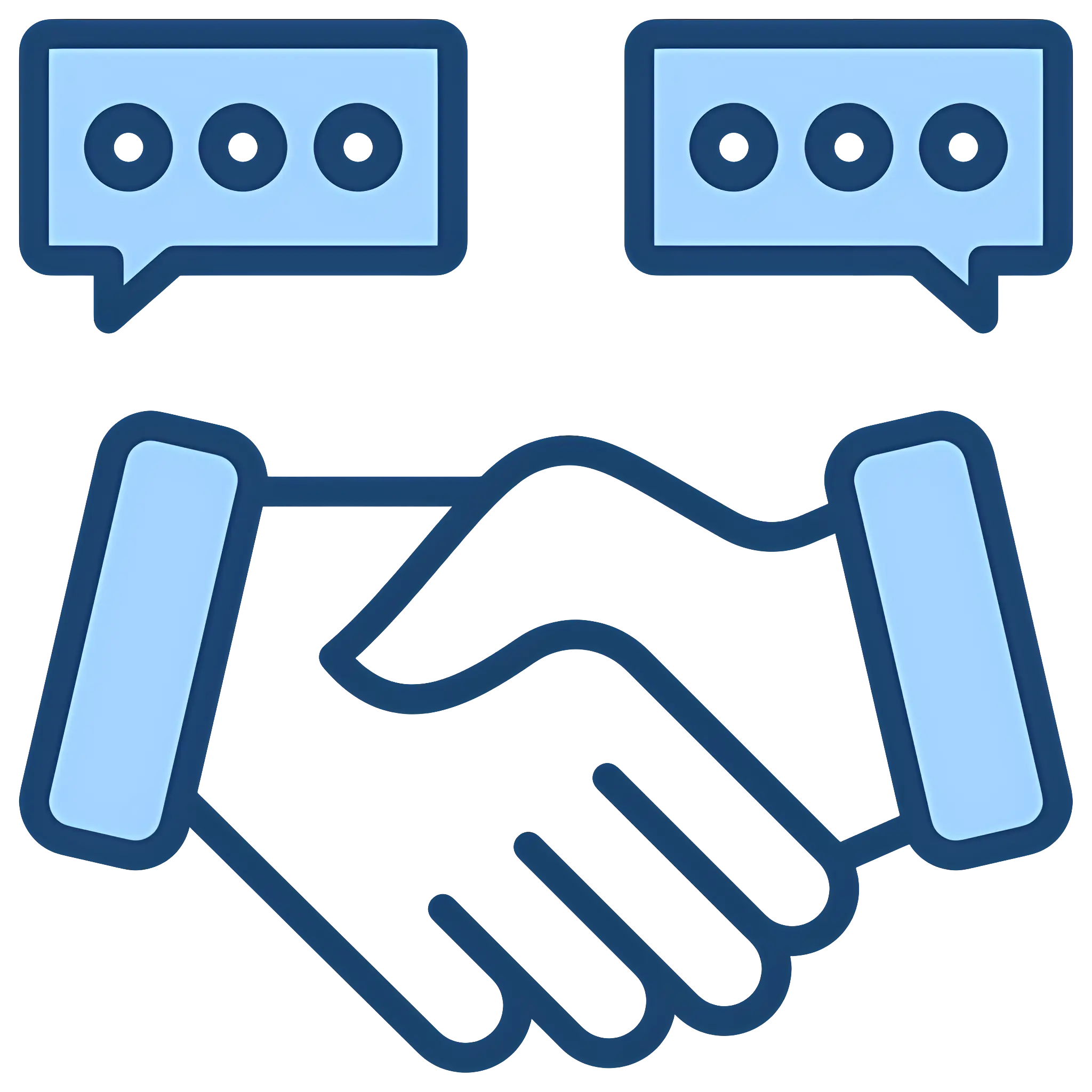 Handshake with Chat Bubbles