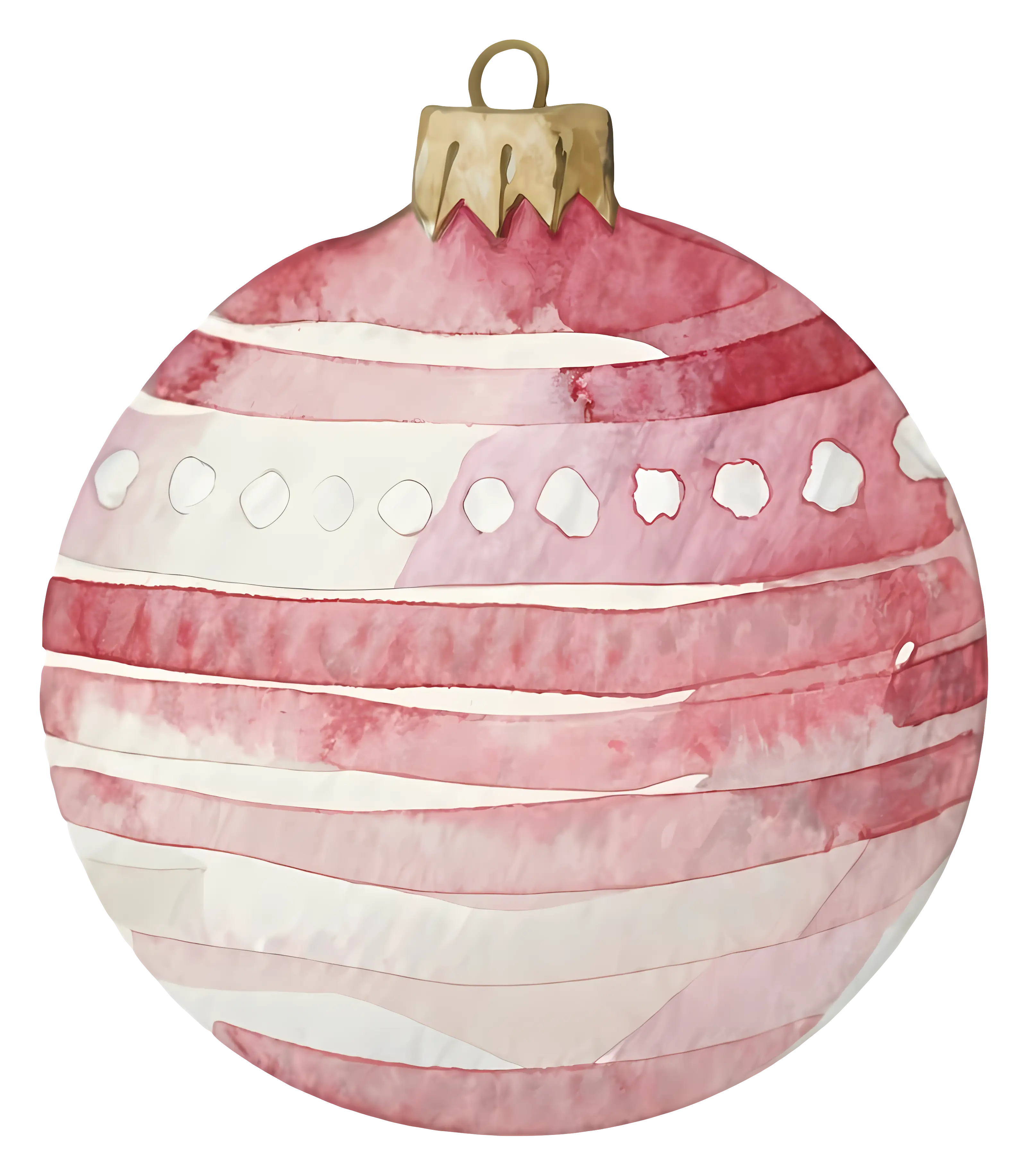 Watercolor Red Christmas Ornament Illustration