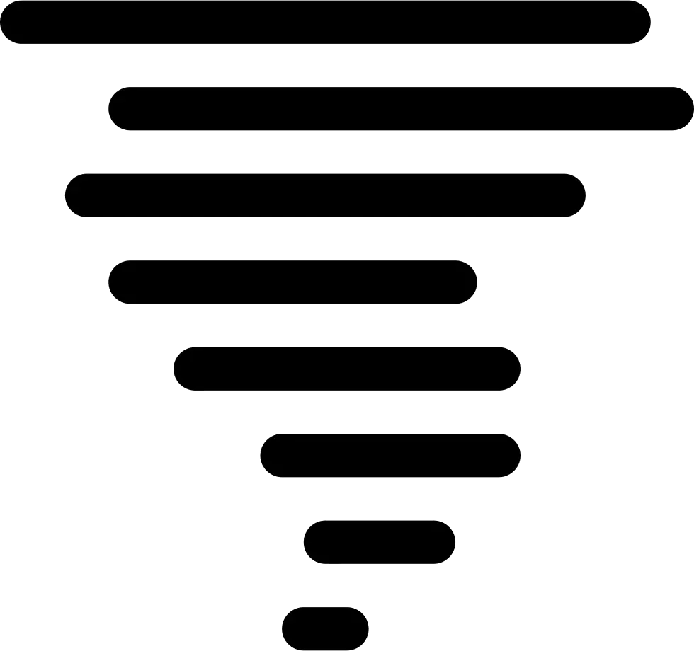 Black Funnel Icon for Data Flow Representation