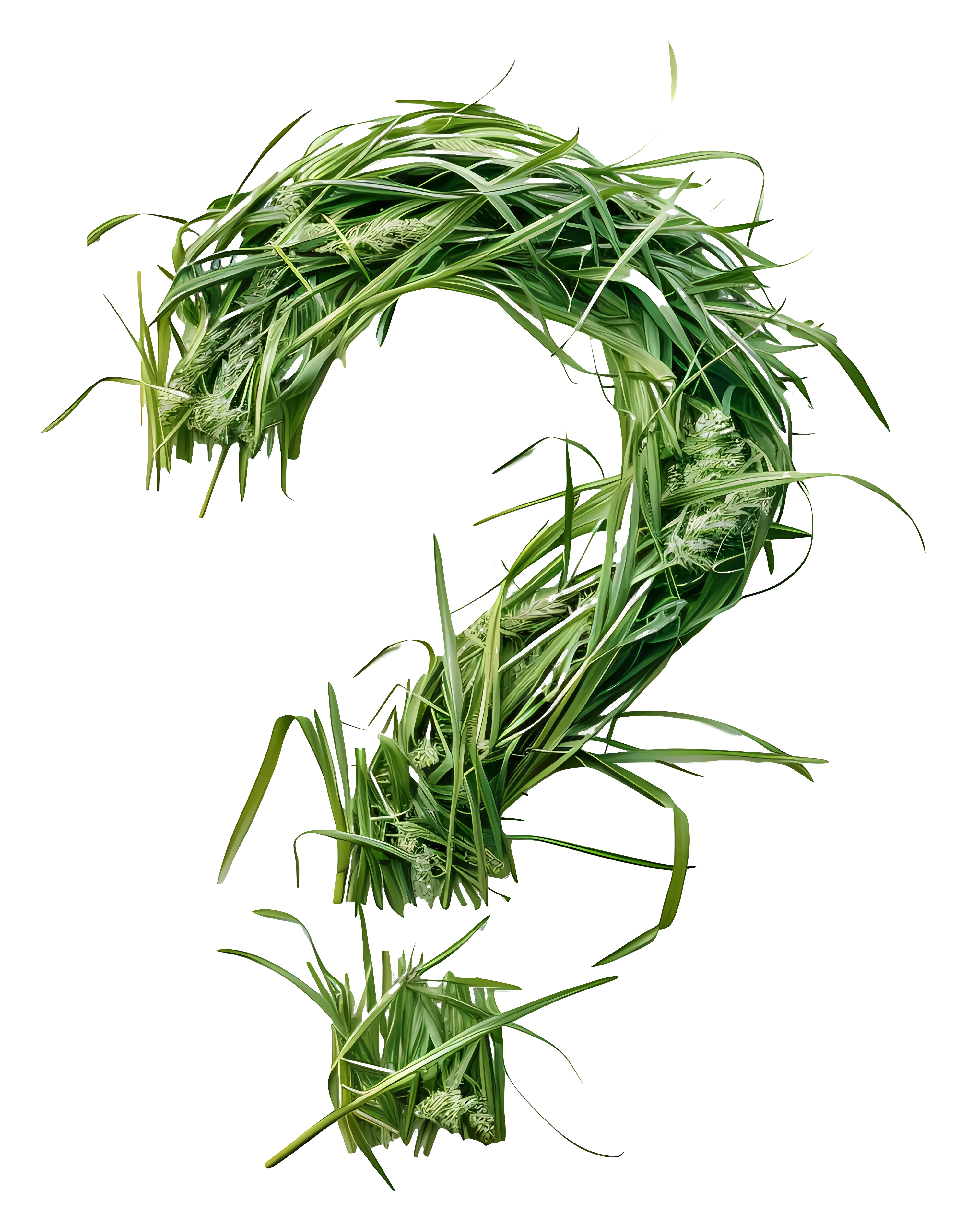 Question Mark Made of Grass