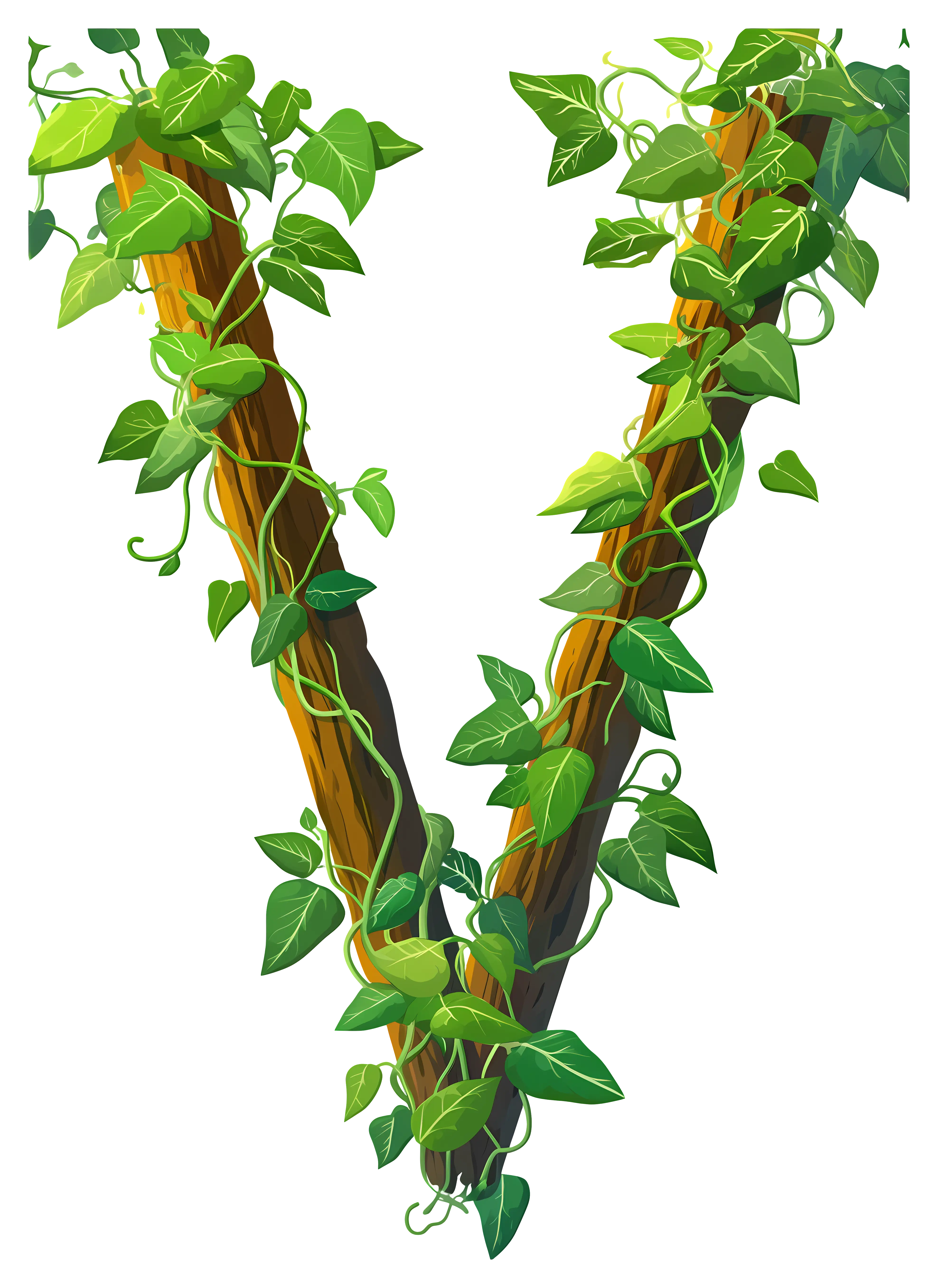 Vine Letter V Illustration