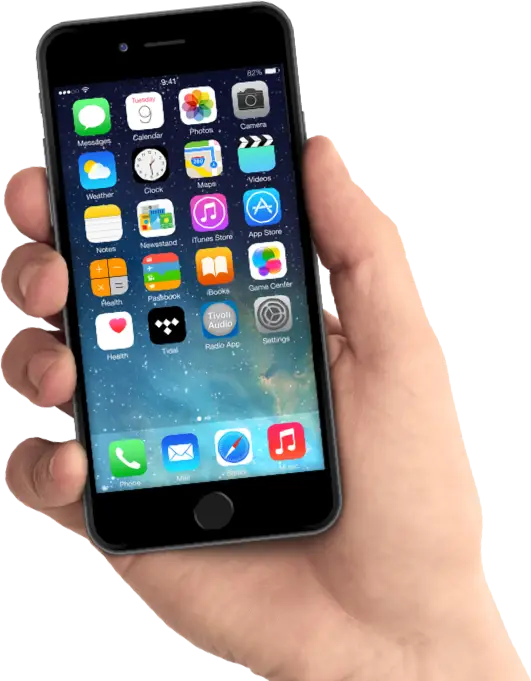 Smartphone Held in Hand with Apps Displayed