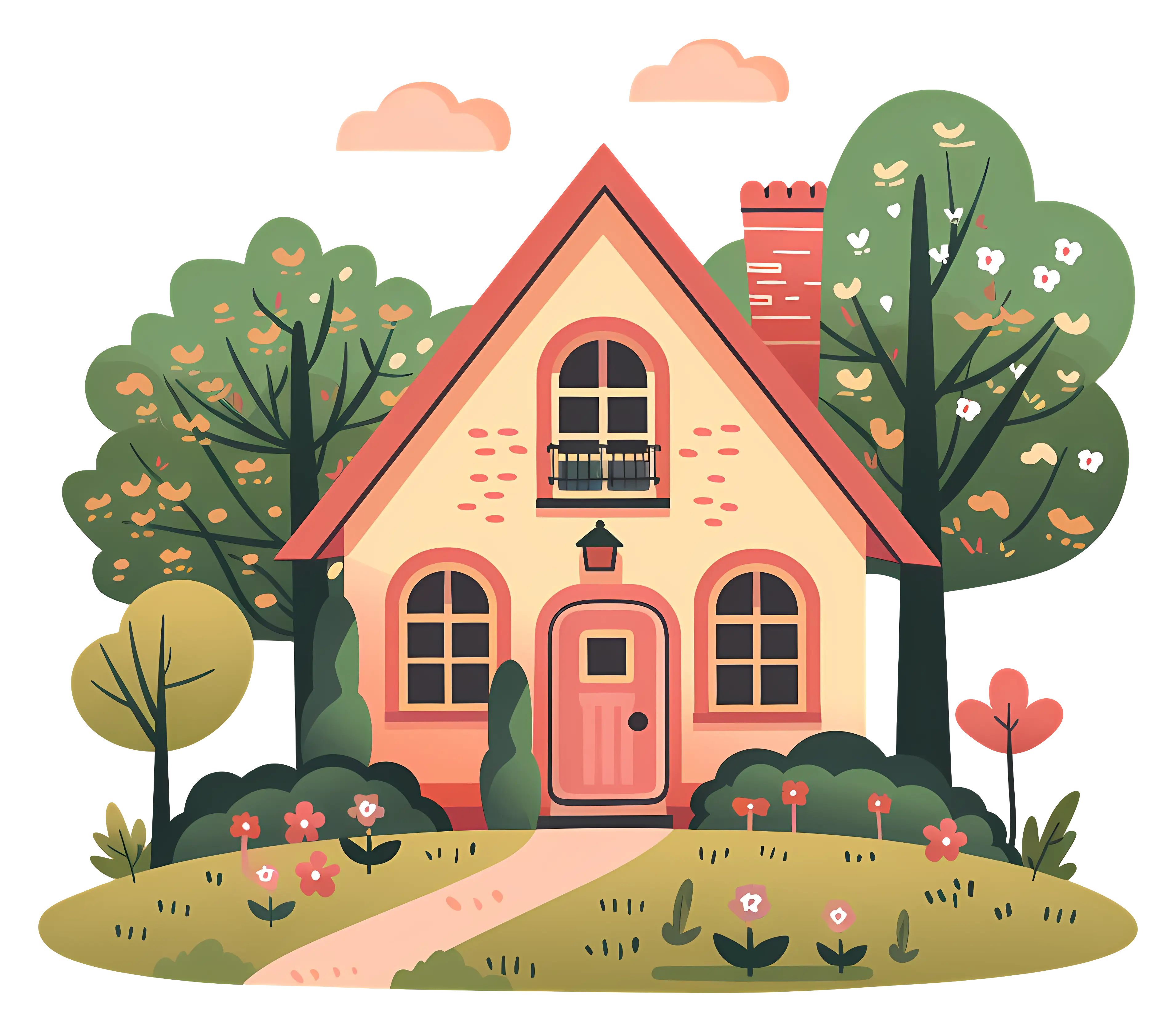Charming Small Cottage Illustration